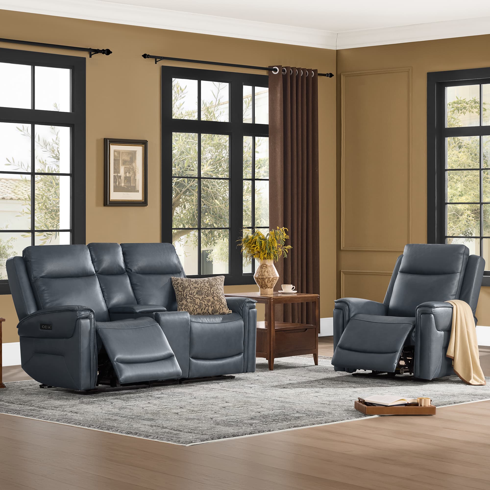 Leif Modern Top-Grain Leather Super Zero Gravity Reclining Sofa - Image 31