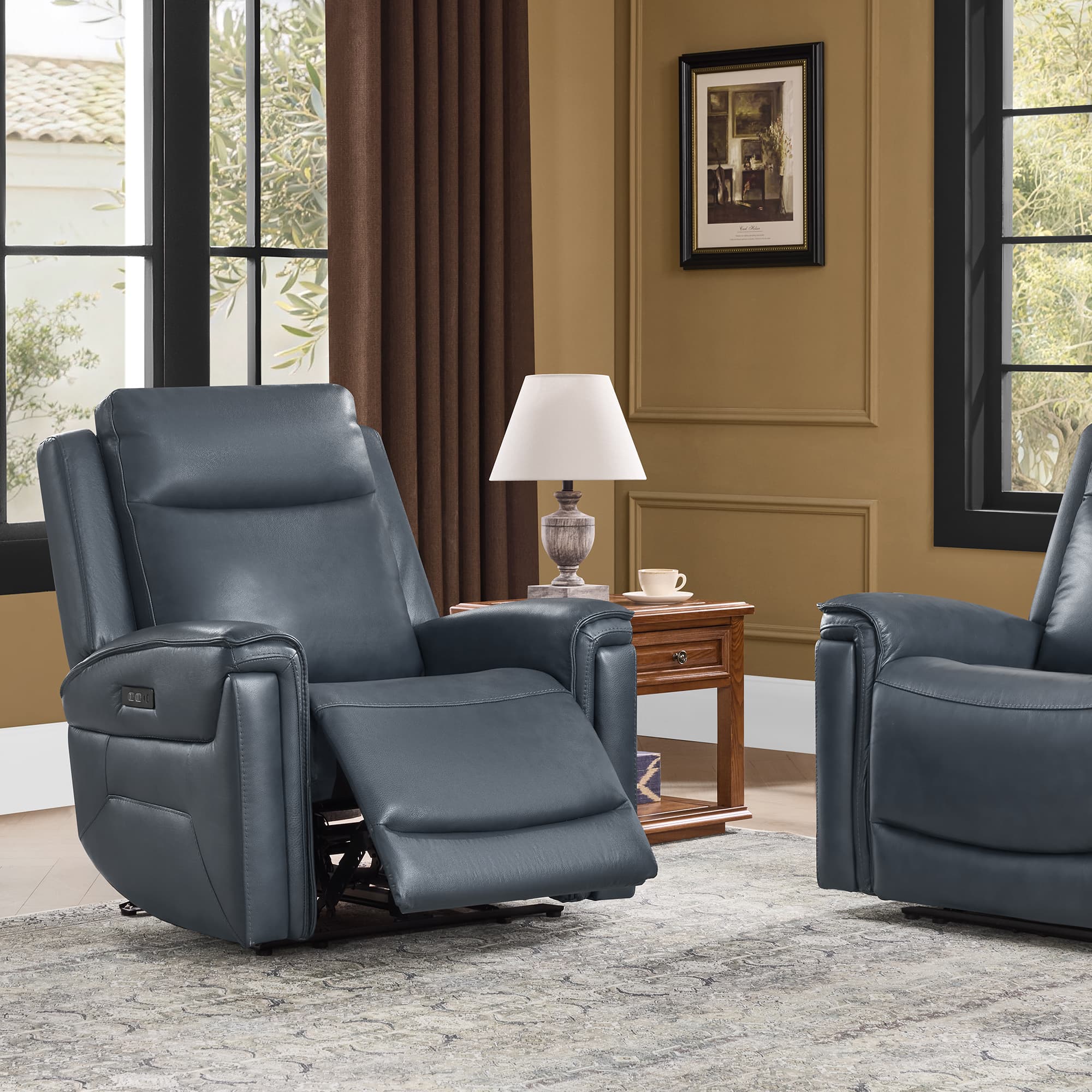 Leif Modern Top-Grain Leather Super Zero Gravity Reclining Sofa - Image 41