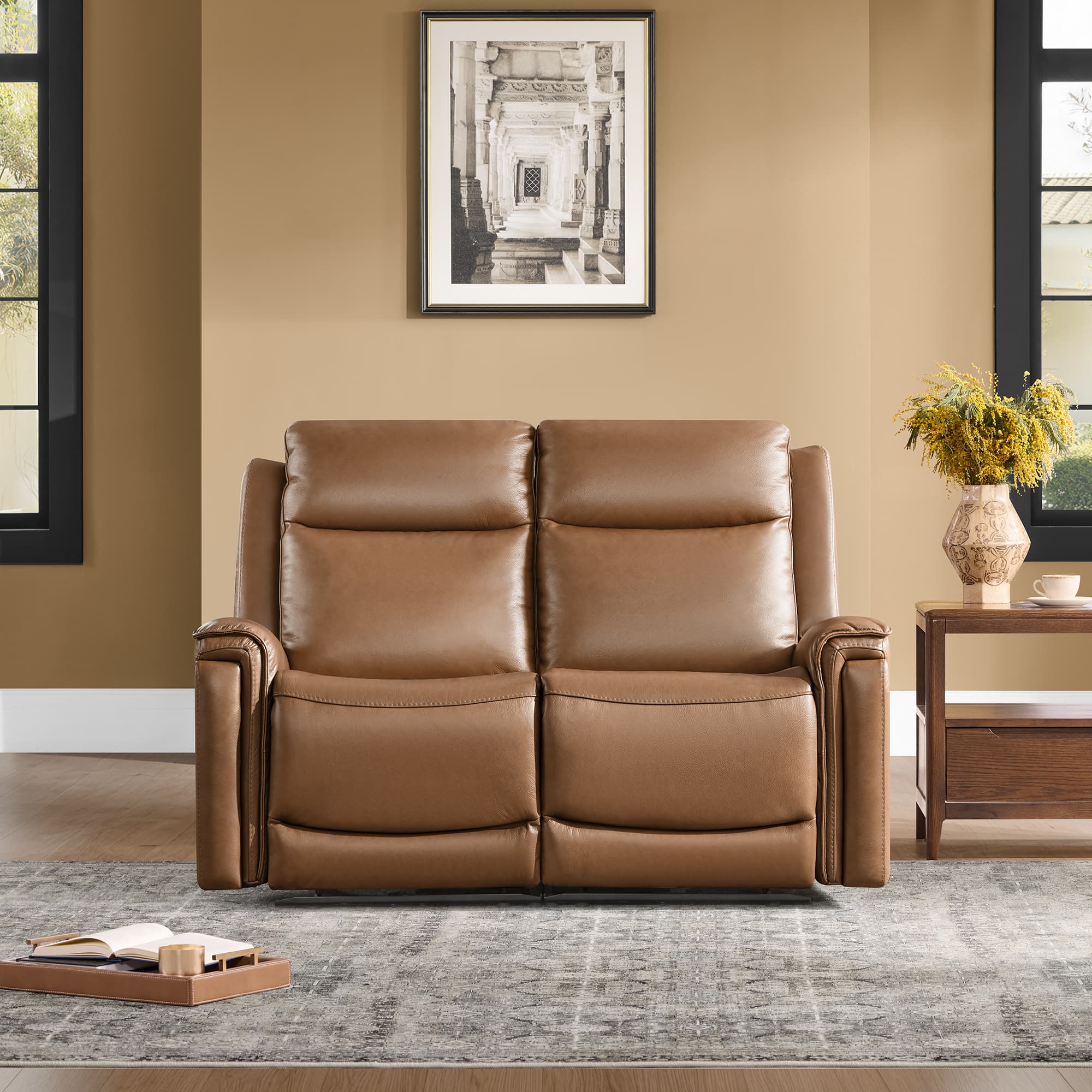 Leif Modern Top-Grain Leather Super Zero Gravity Reclining Sofa - Image 49