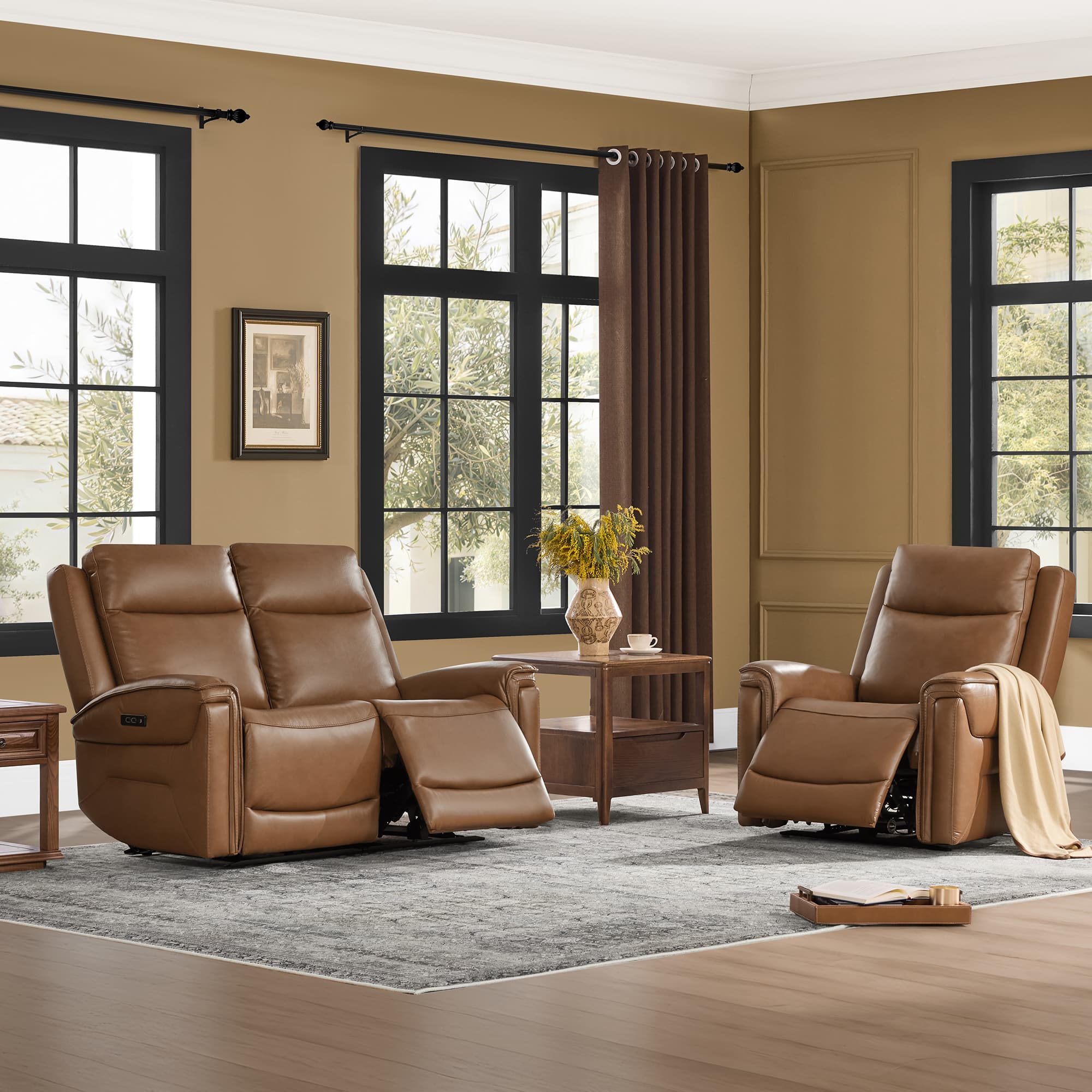 Leif Modern Top-Grain Leather Super Zero Gravity Reclining Sofa - Image 50