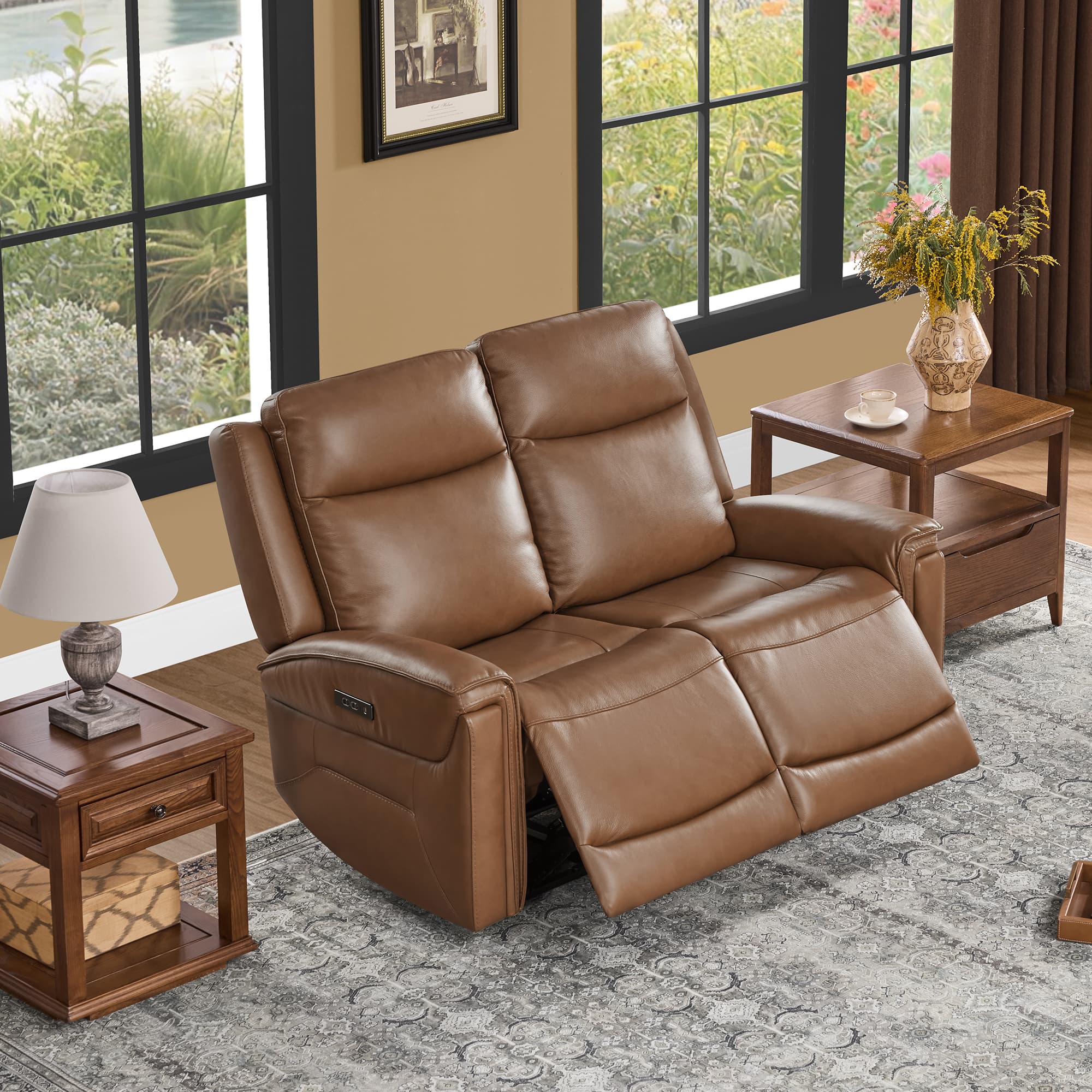 Leif Modern Top-Grain Leather Super Zero Gravity Reclining Sofa - Image 51