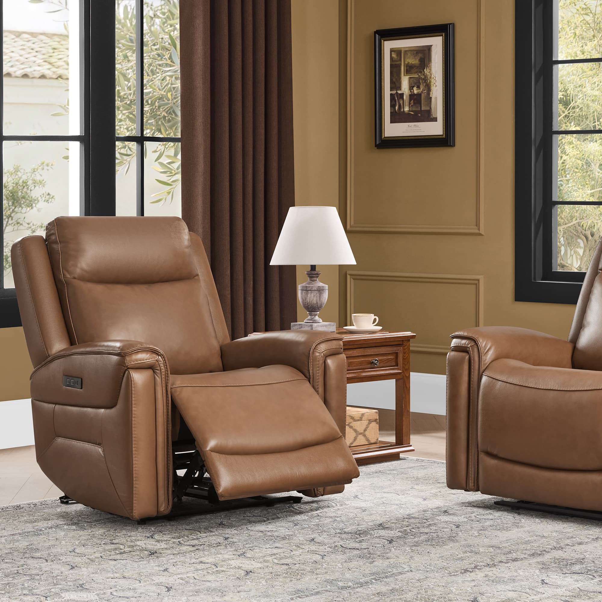 Leif Modern Top-Grain Leather Super Zero Gravity Reclining Sofa - Image 61