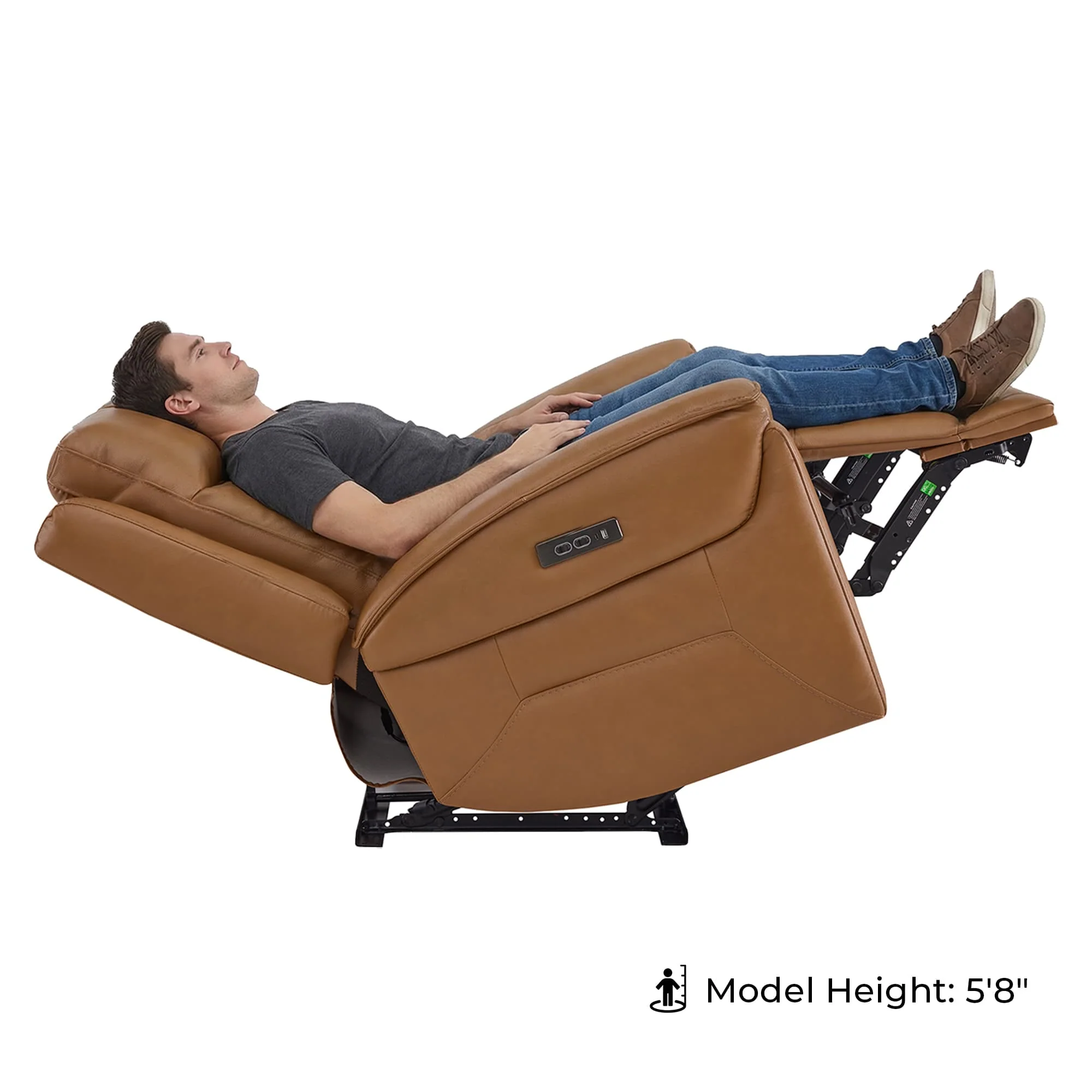 Leif Modern Top-Grain Leather Super Zero Gravity Reclining Sofa - Image 71