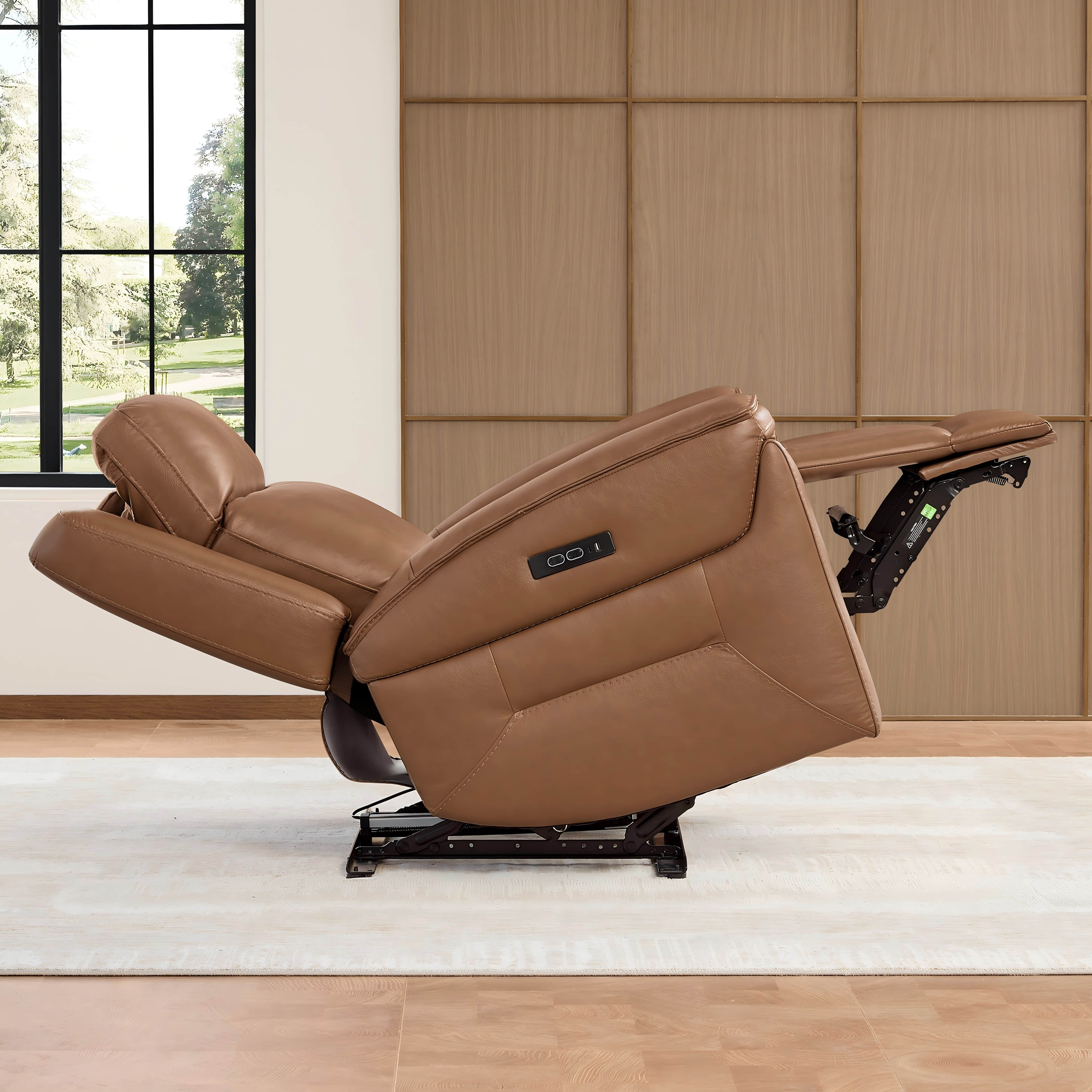 Leif Super Zero Gravity Power Leather Recliner - Image 11