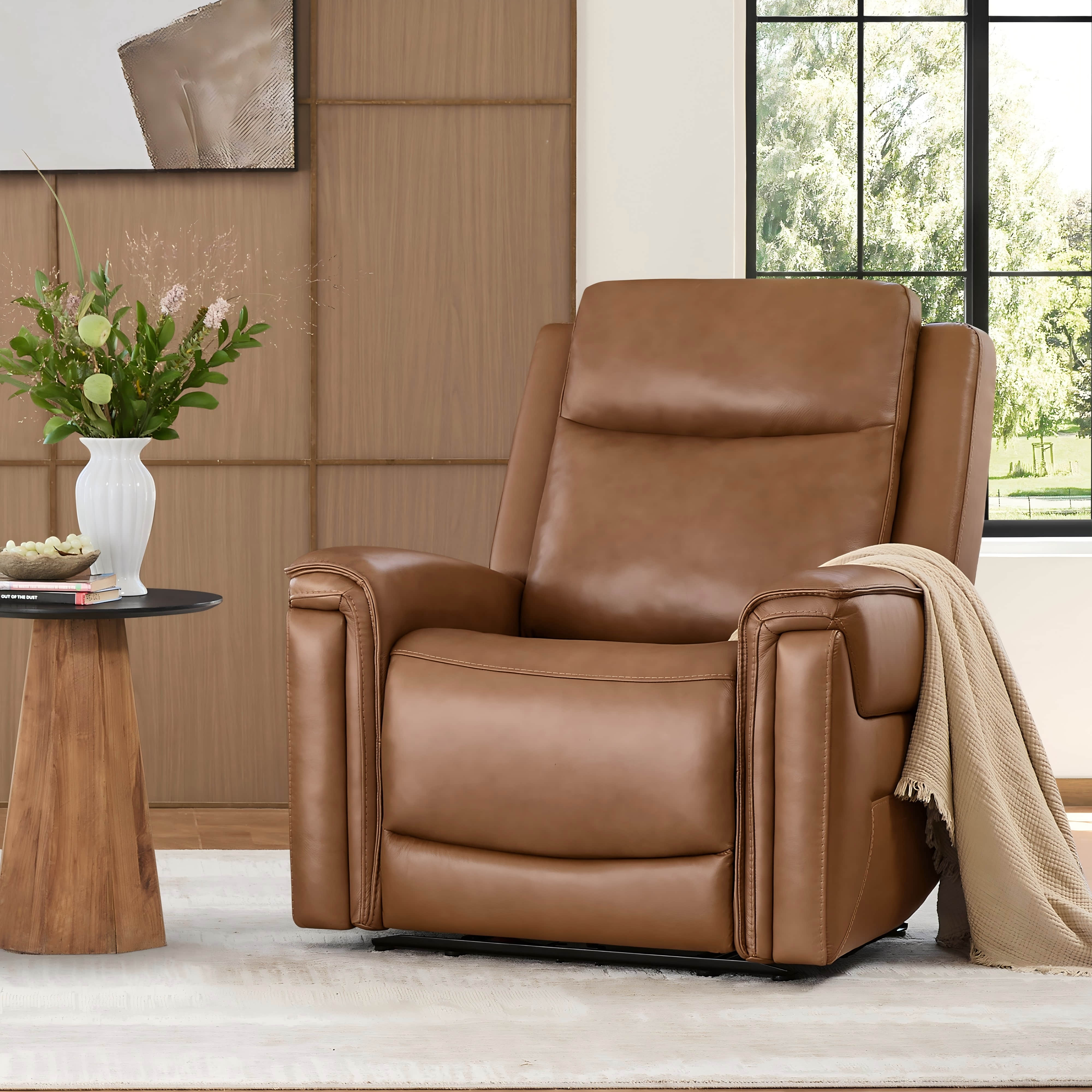 Leif Super Zero Gravity Power Leather Recliner - Image 12