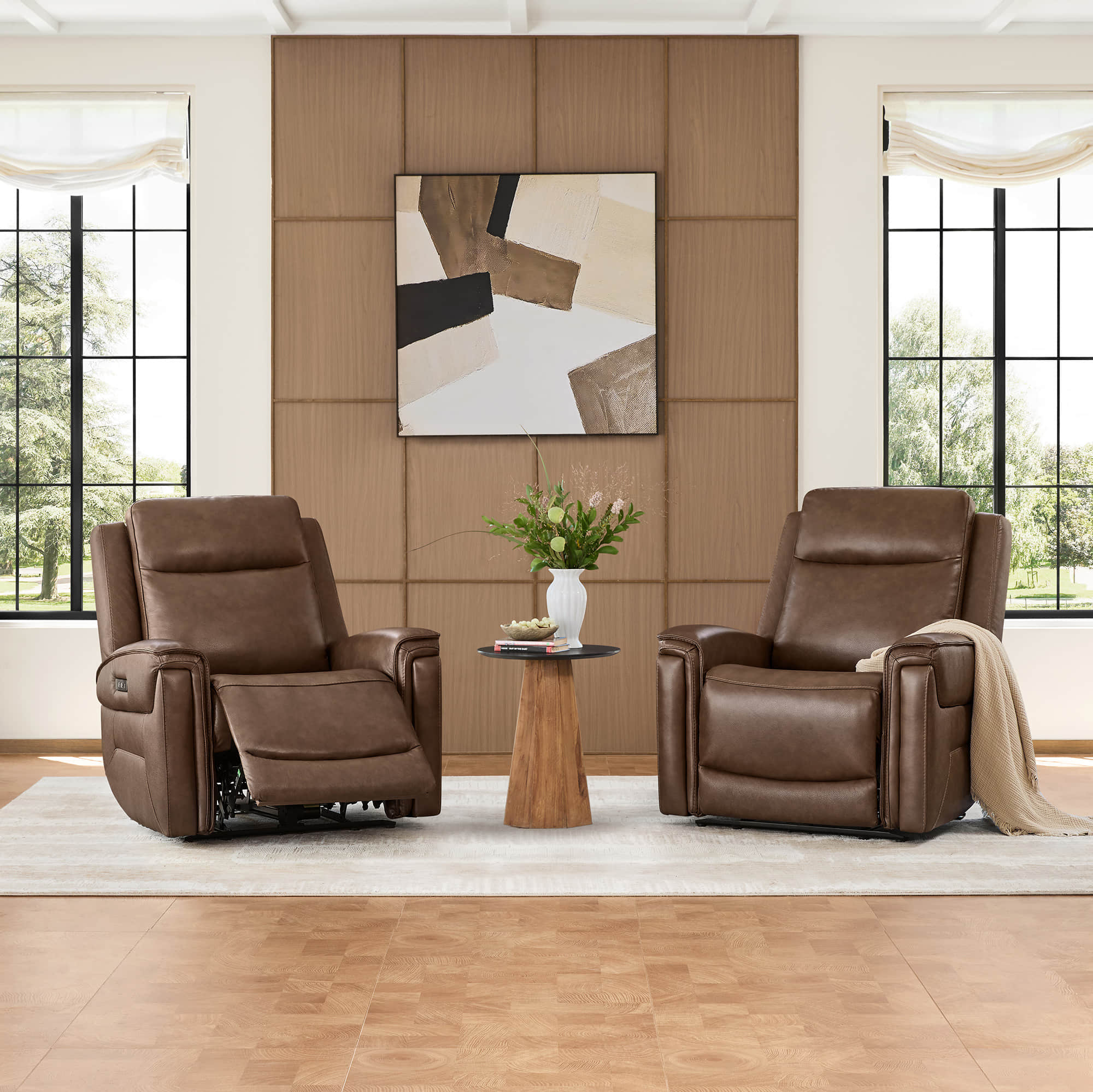 Leif Super Zero Gravity Power Leather Recliner - Image 14