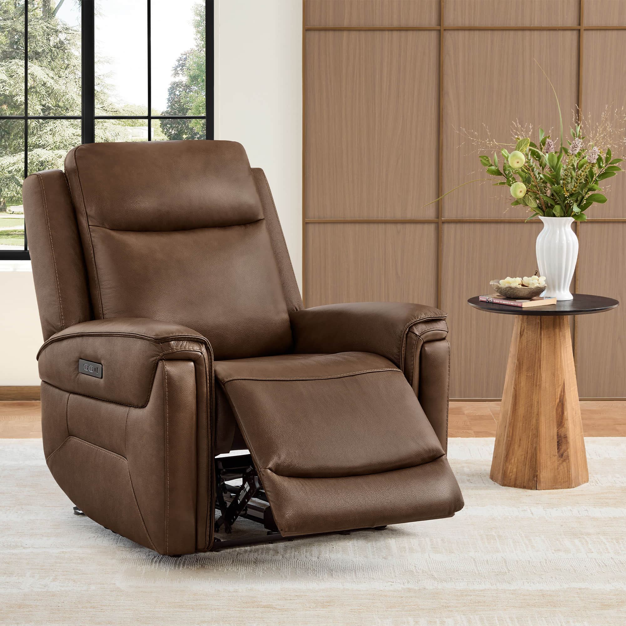 Leif Super Zero Gravity Power Leather Recliner - Image 15