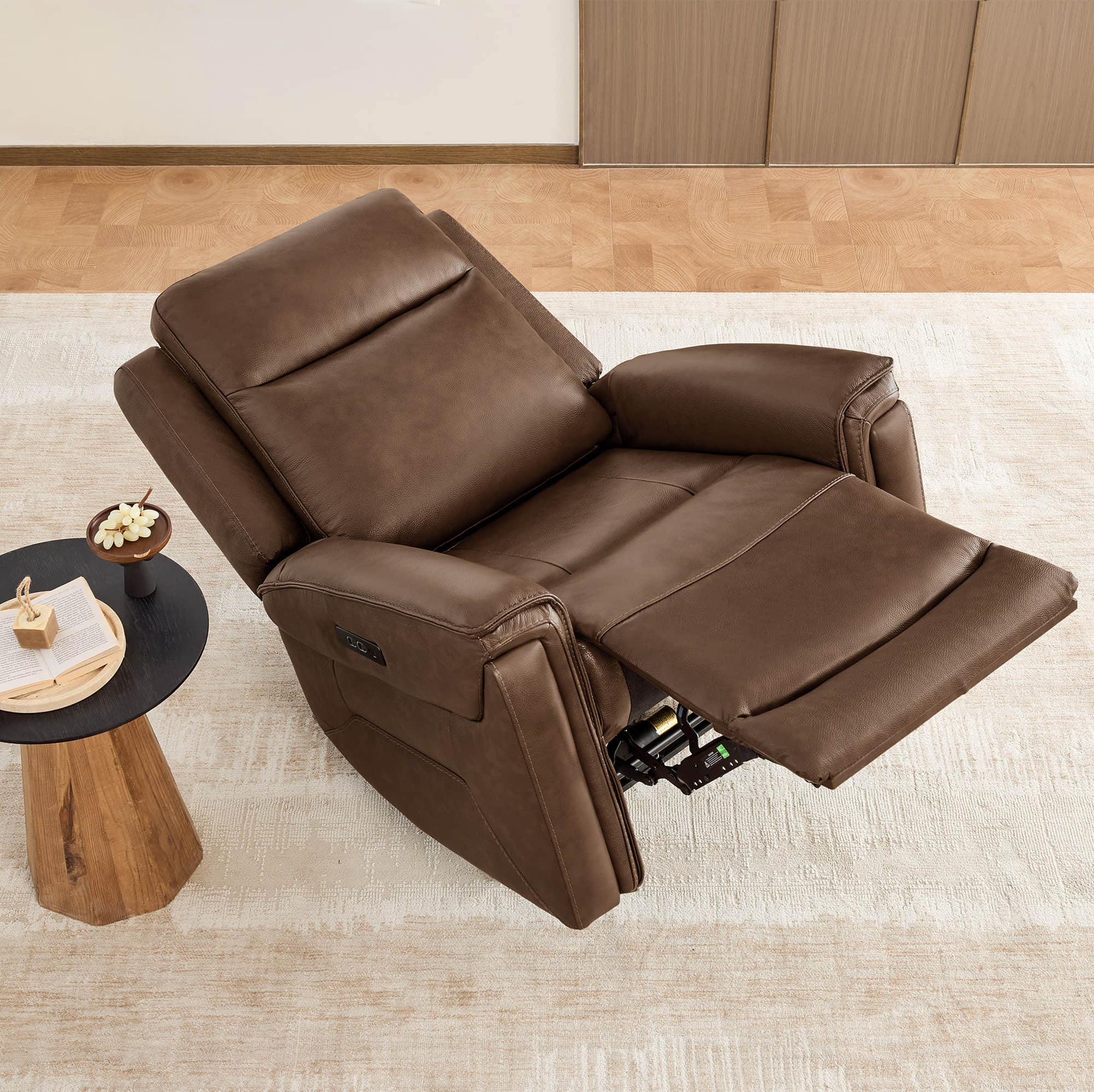 Leif Super Zero Gravity Power Leather Recliner - Image 19