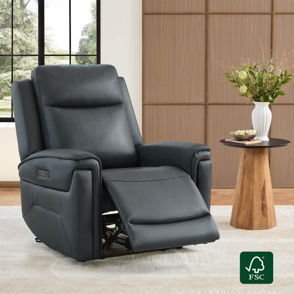 Leif Super Zero Gravity Power Leather Recliner - Image 21