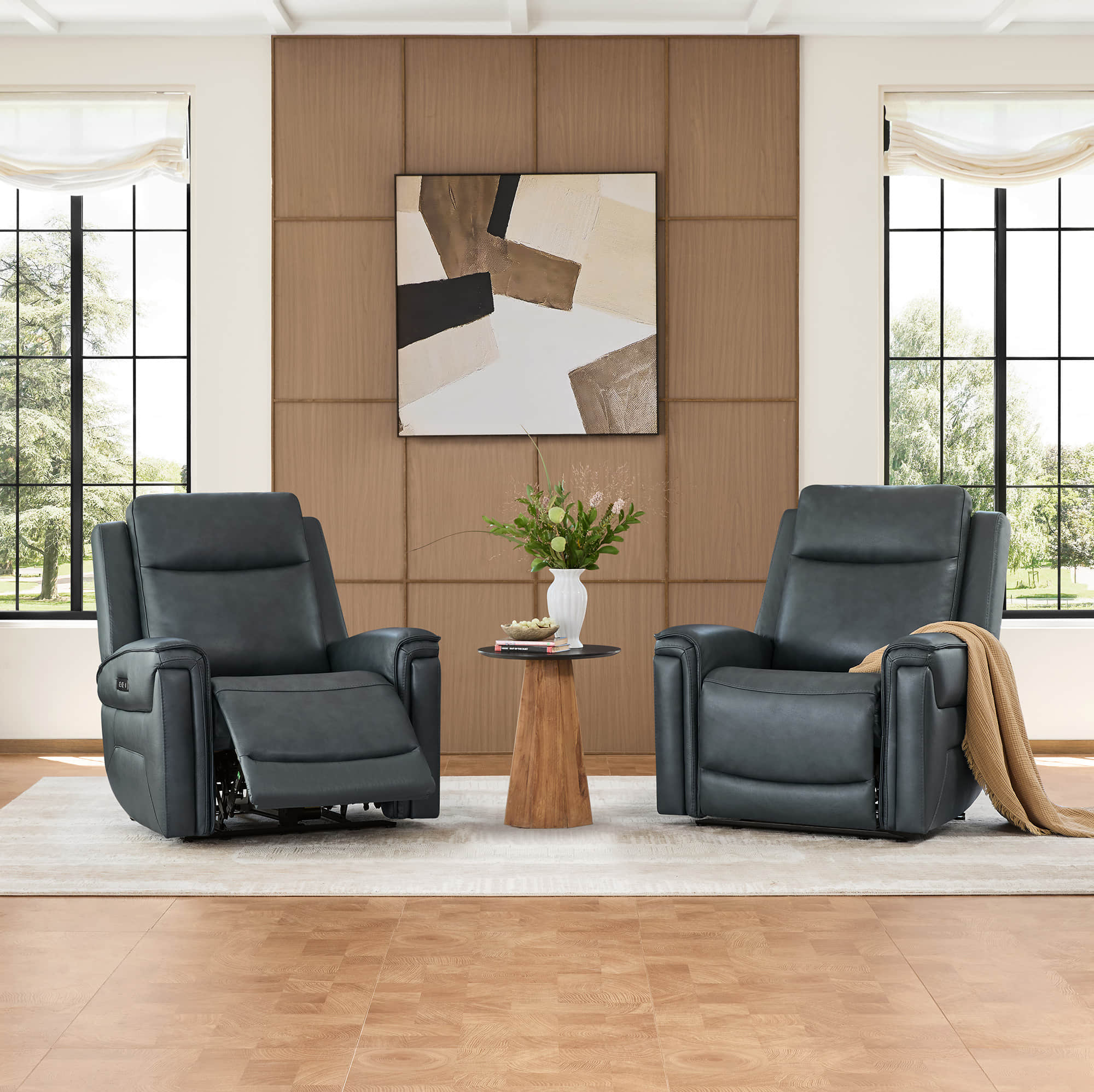 Leif Super Zero Gravity Power Leather Recliner - Image 22