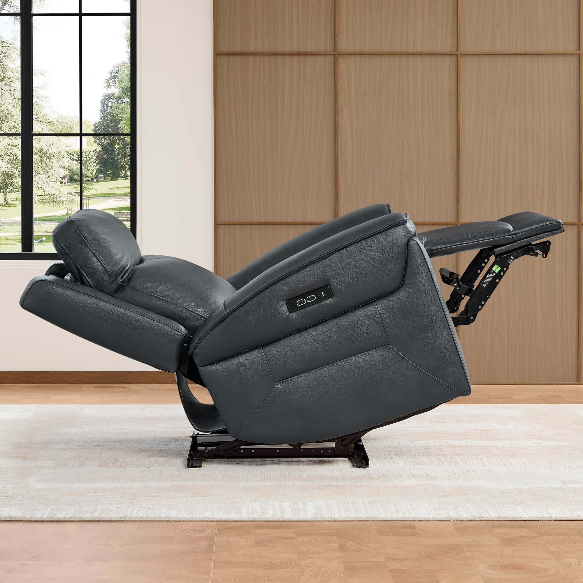 Leif Super Zero Gravity Power Leather Recliner - Image 24