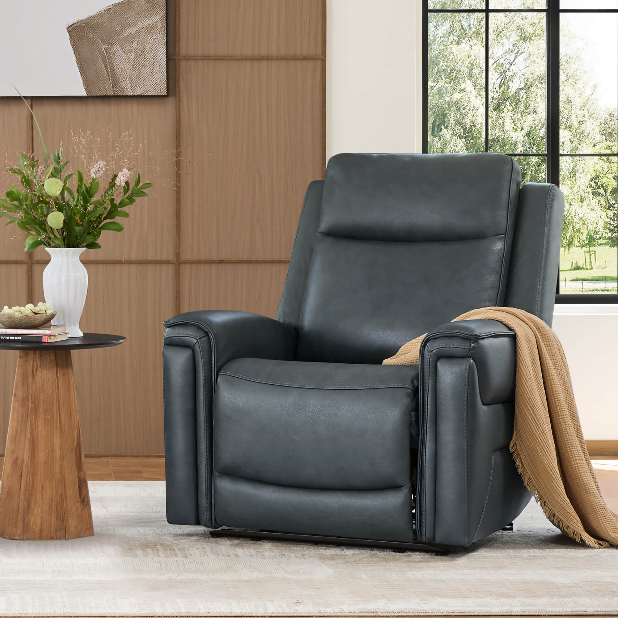 Leif Super Zero Gravity Power Leather Recliner - Image 25