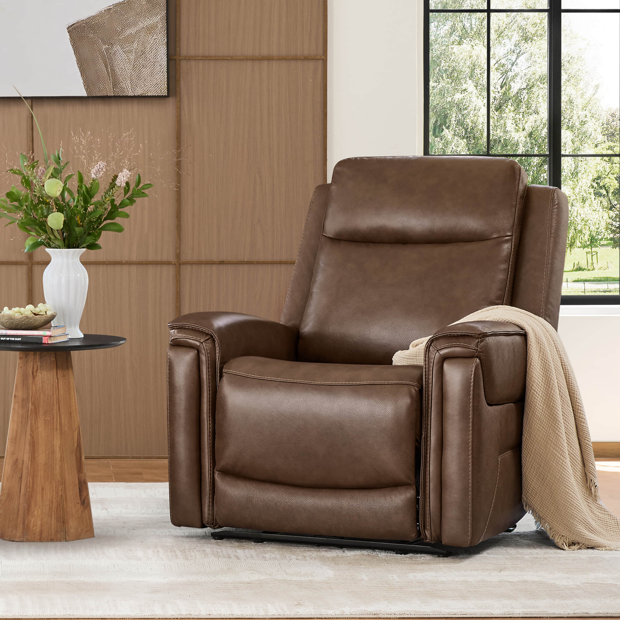 Leif Super Zero Gravity Power Leather Recliner - Image 3