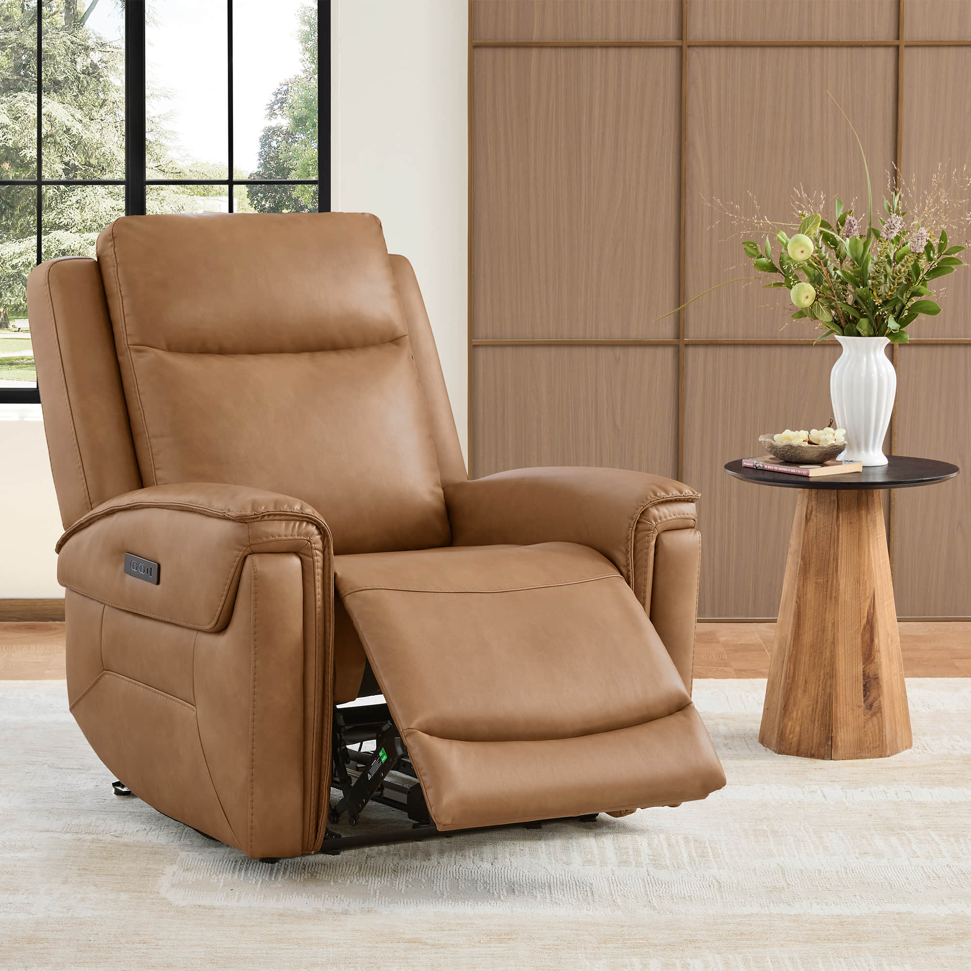 Leif Super Zero Gravity Power Leather Recliner - Image 5