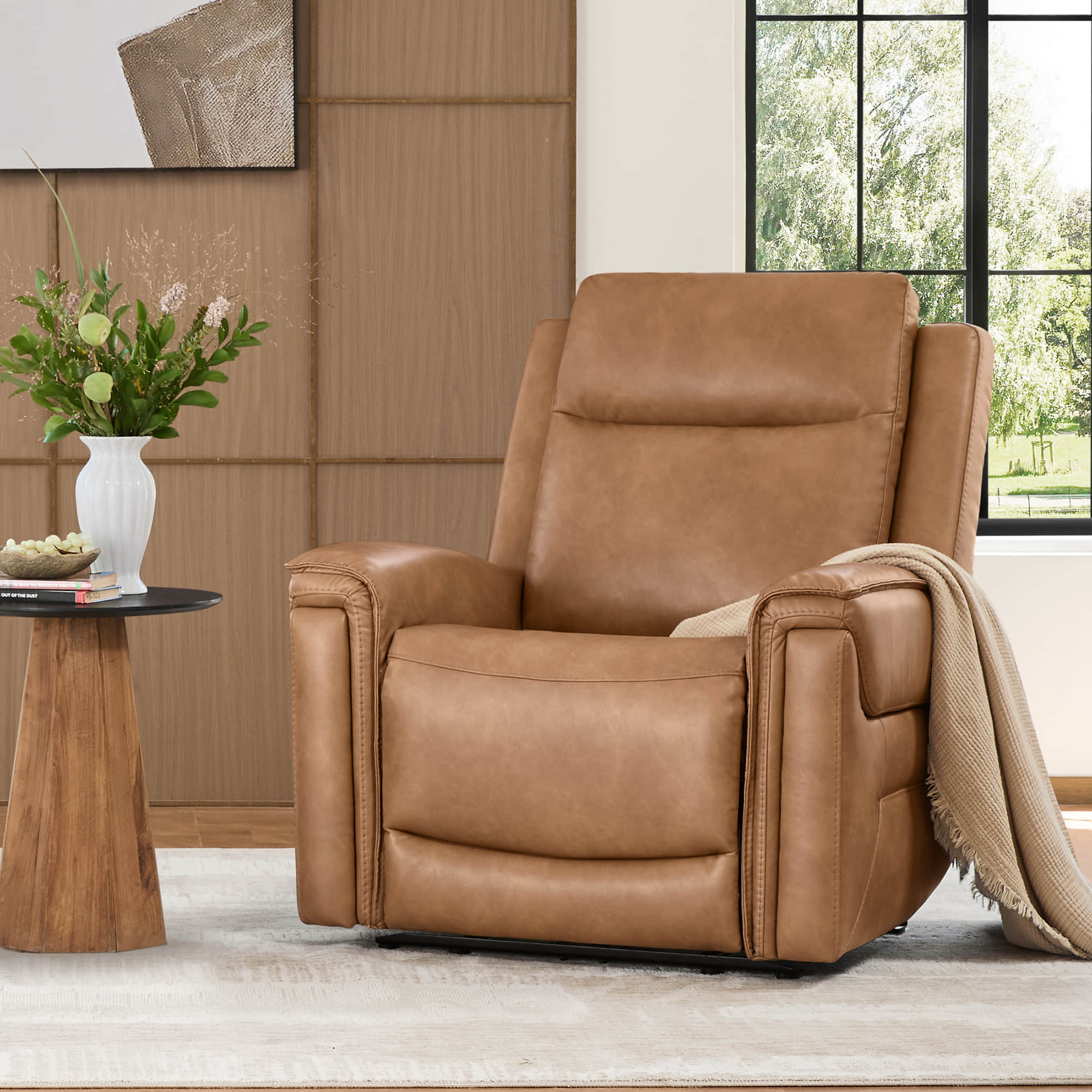 Leif Super Zero Gravity Power Leather Recliner - Image 7