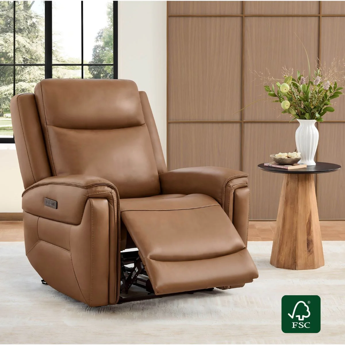 Leif Super Zero Gravity Power Leather Recliner - Image 8