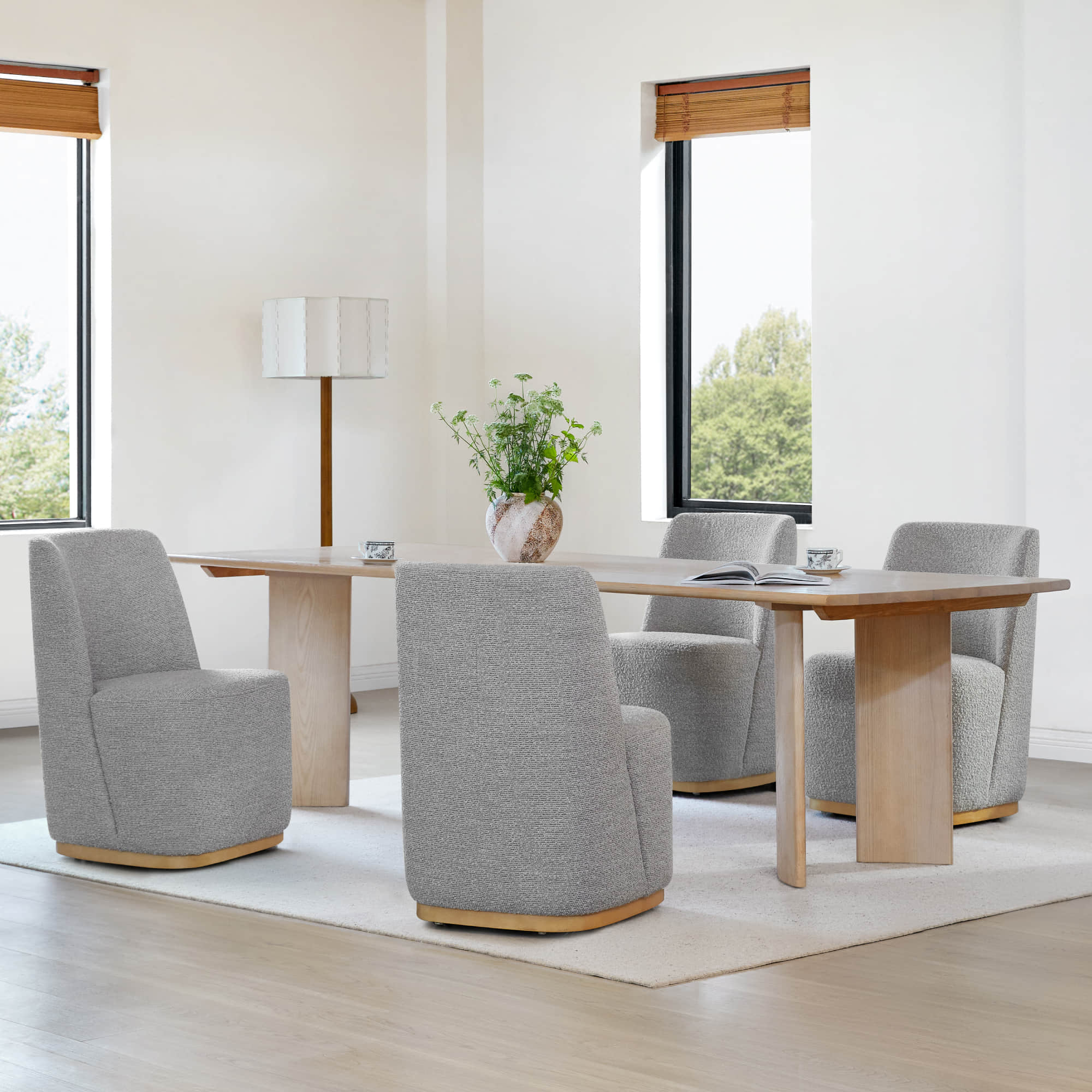 Lilibet Wingback Rolling Dining Chair With Casters - Image 35