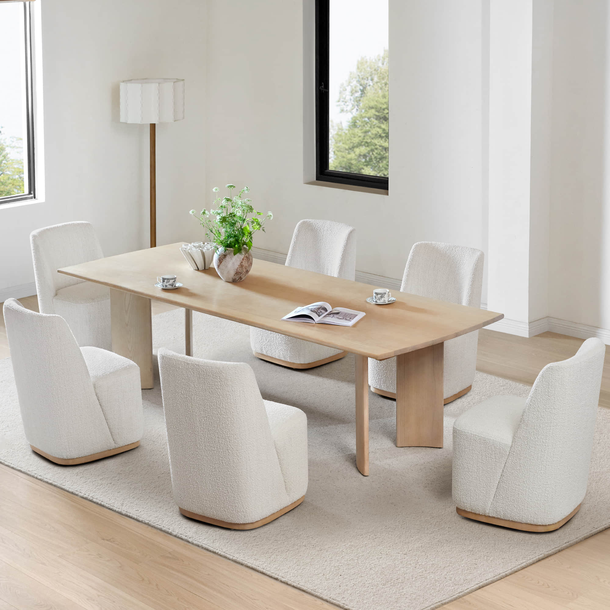 Lilibet Wingback Rolling Dining Chair With Casters - Image 38