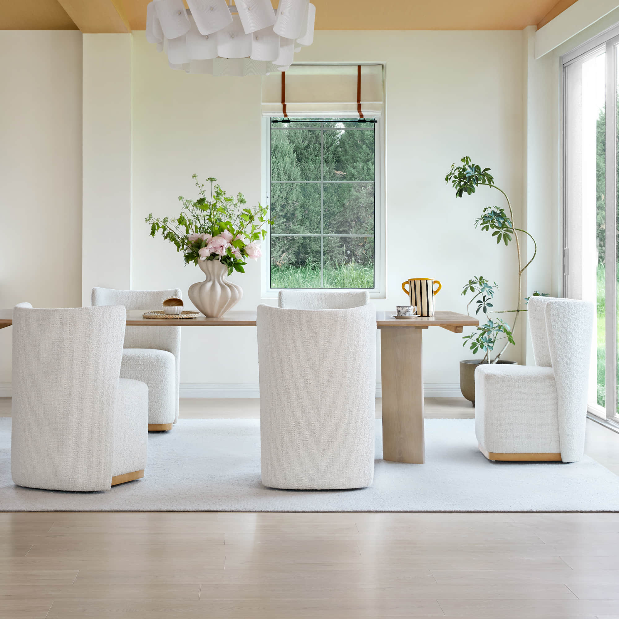 Lilibet Wingback Rolling Dining Chair With Casters - Image 72