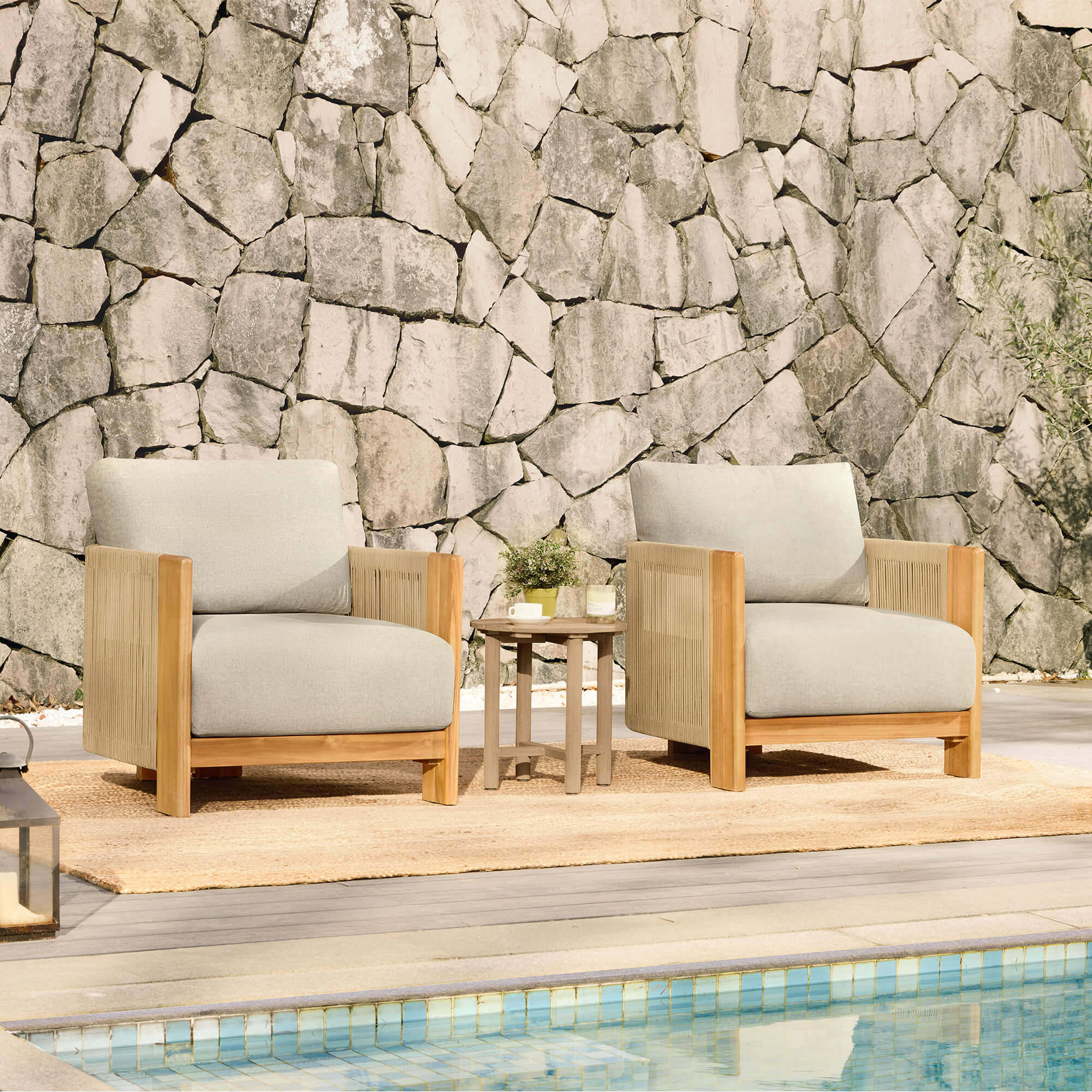 Marisol Outdoor Fully-assembled Rope Wood Accent Chair - Image 12