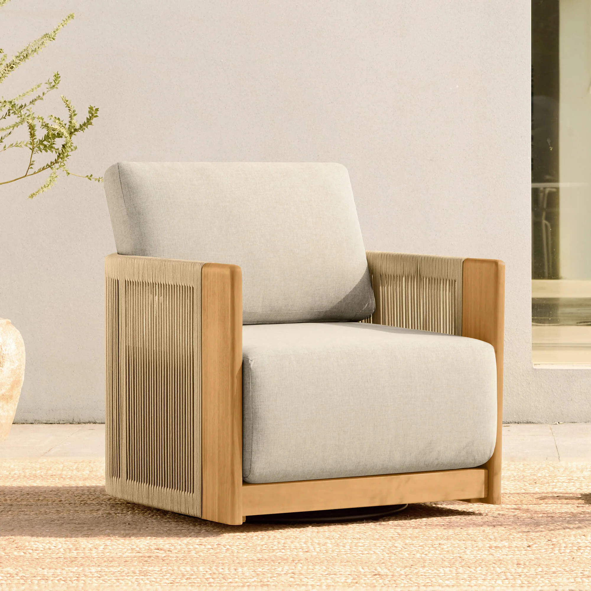 Marisol Outdoor Fully-assembled Rope Wood Accent Chair - Image 6