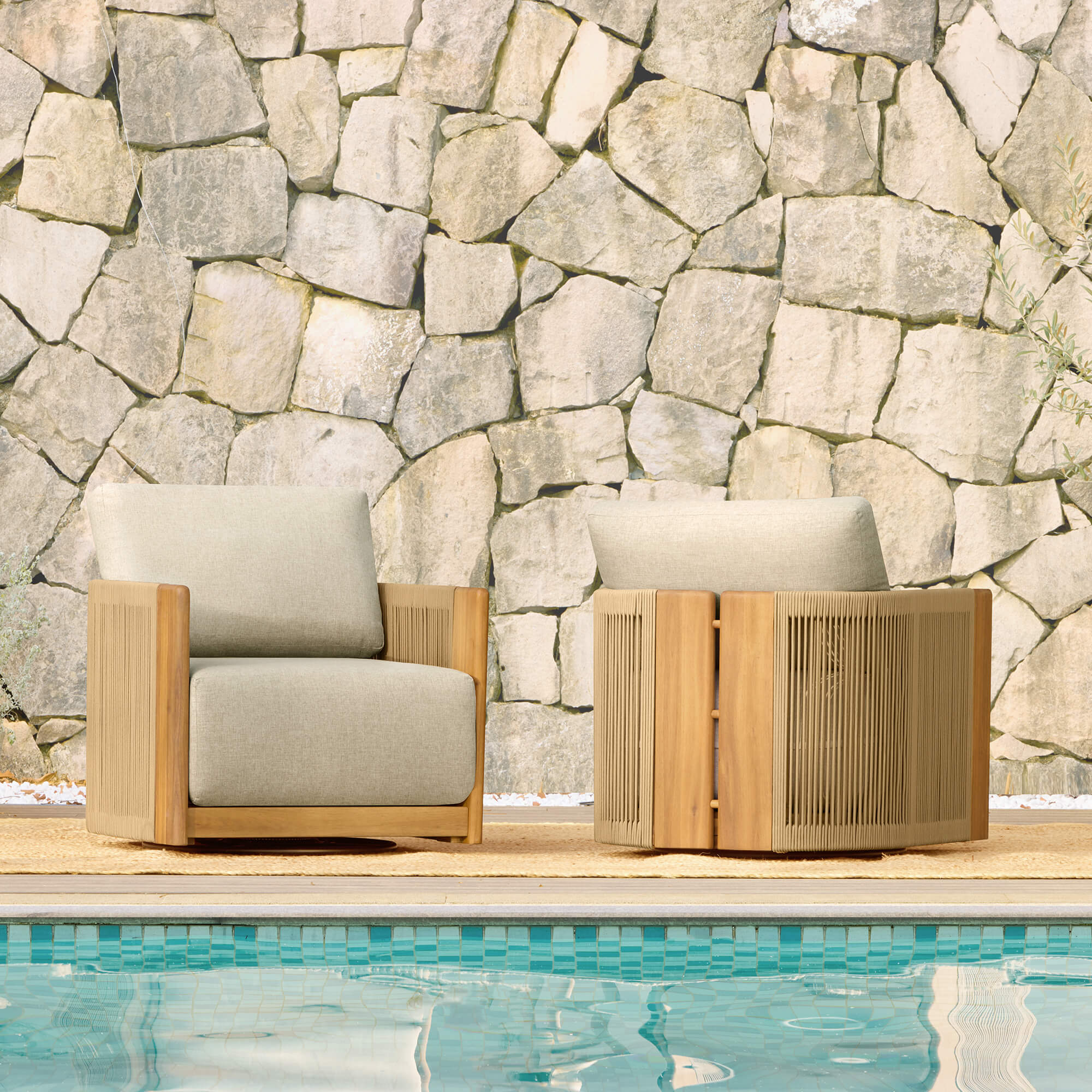 Marisol Outdoor Fully-assembled Rope Wood Accent Chair - Image 8