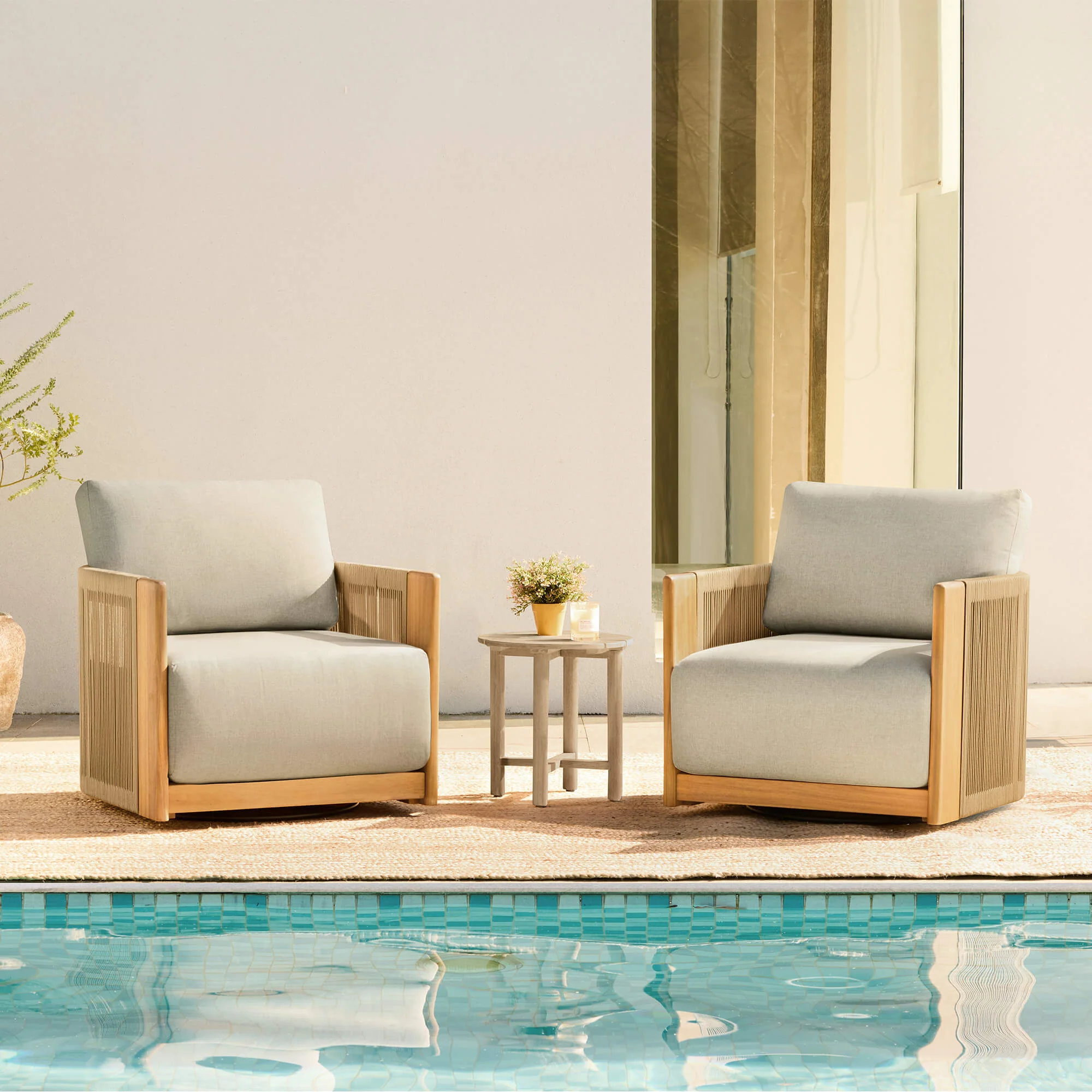 Marisol Outdoor Fully-assembled Rope Wood Accent Chair - Image 9