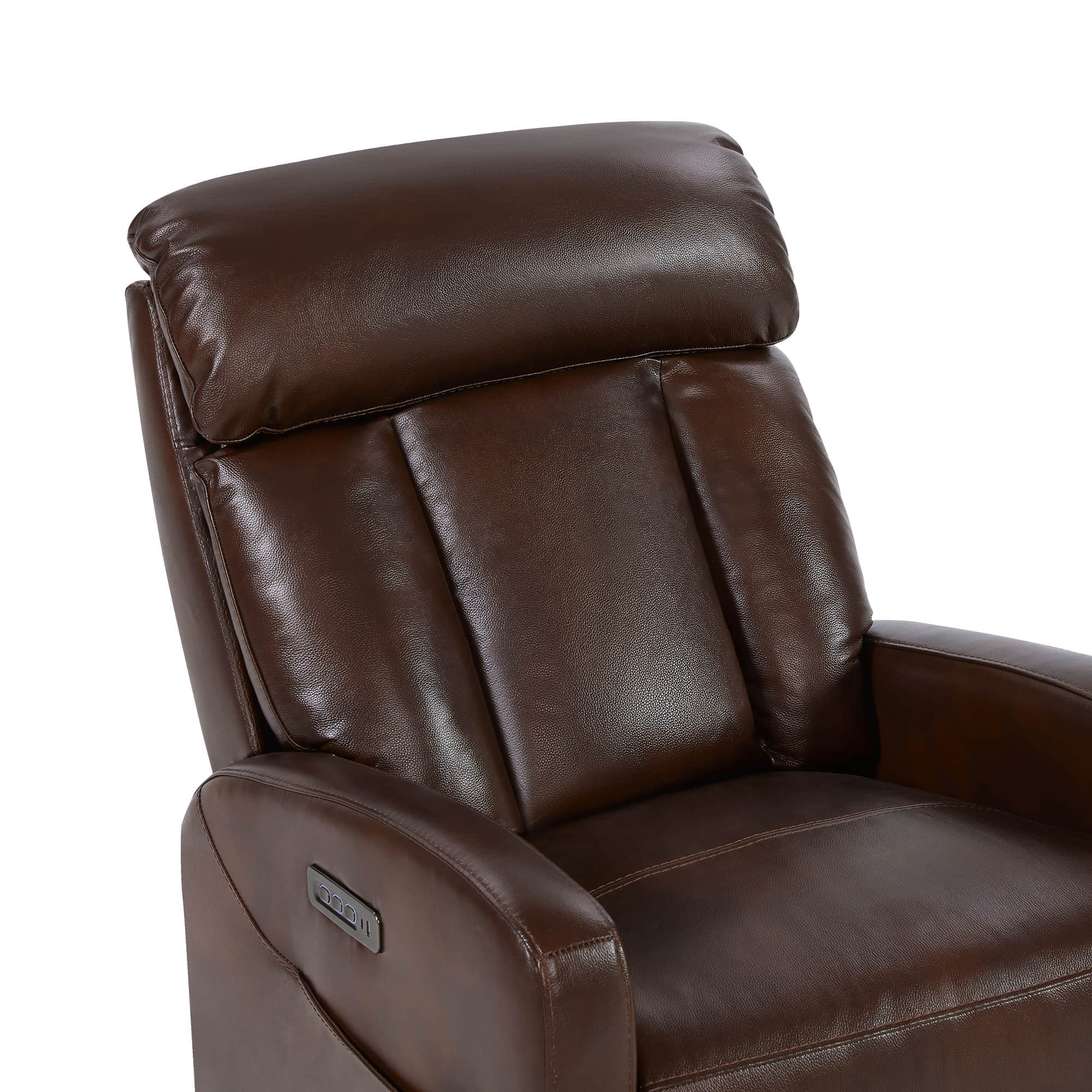Maxwell Genuine Leather Swivel Glider Recliner with Power Lumbar & Headrest - Image 15
