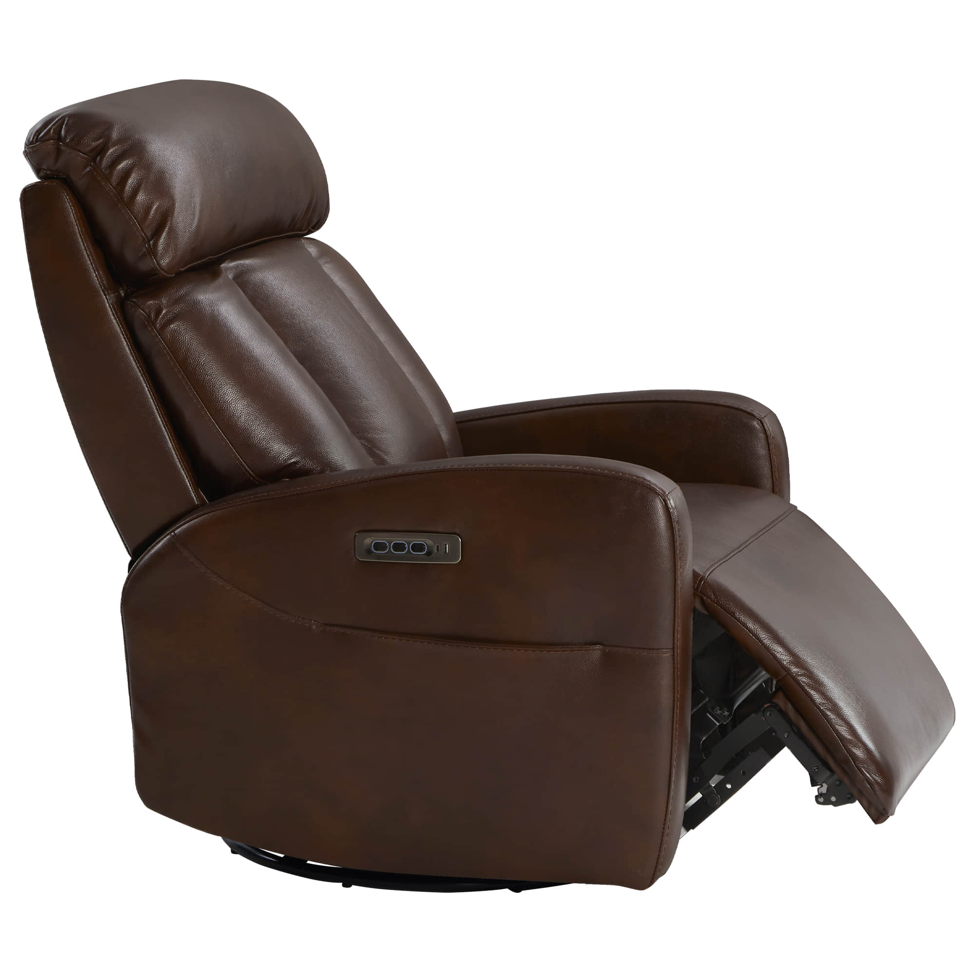 Maxwell Genuine Leather Swivel Glider Recliner with Power Lumbar & Headrest - Image 17