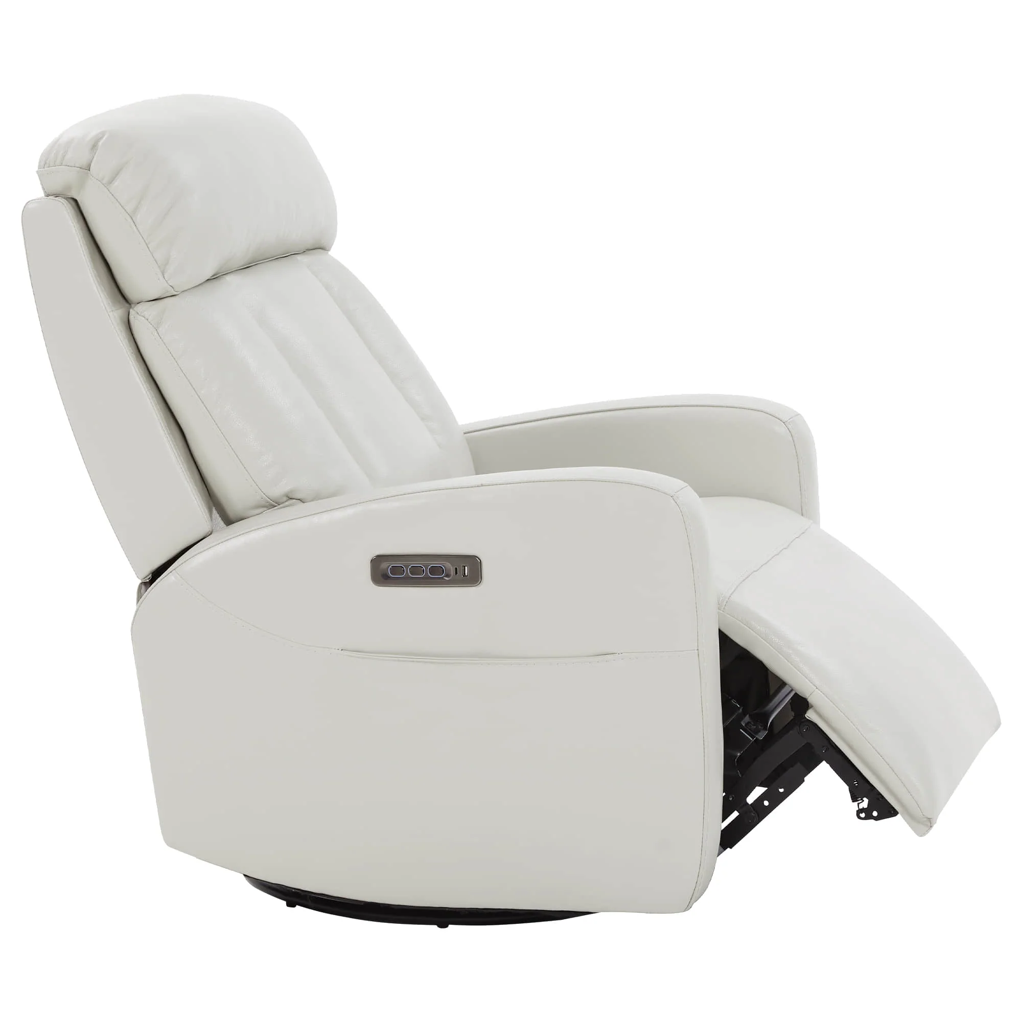Maxwell Genuine Leather Swivel Glider Recliner with Power Lumbar & Headrest - Image 26