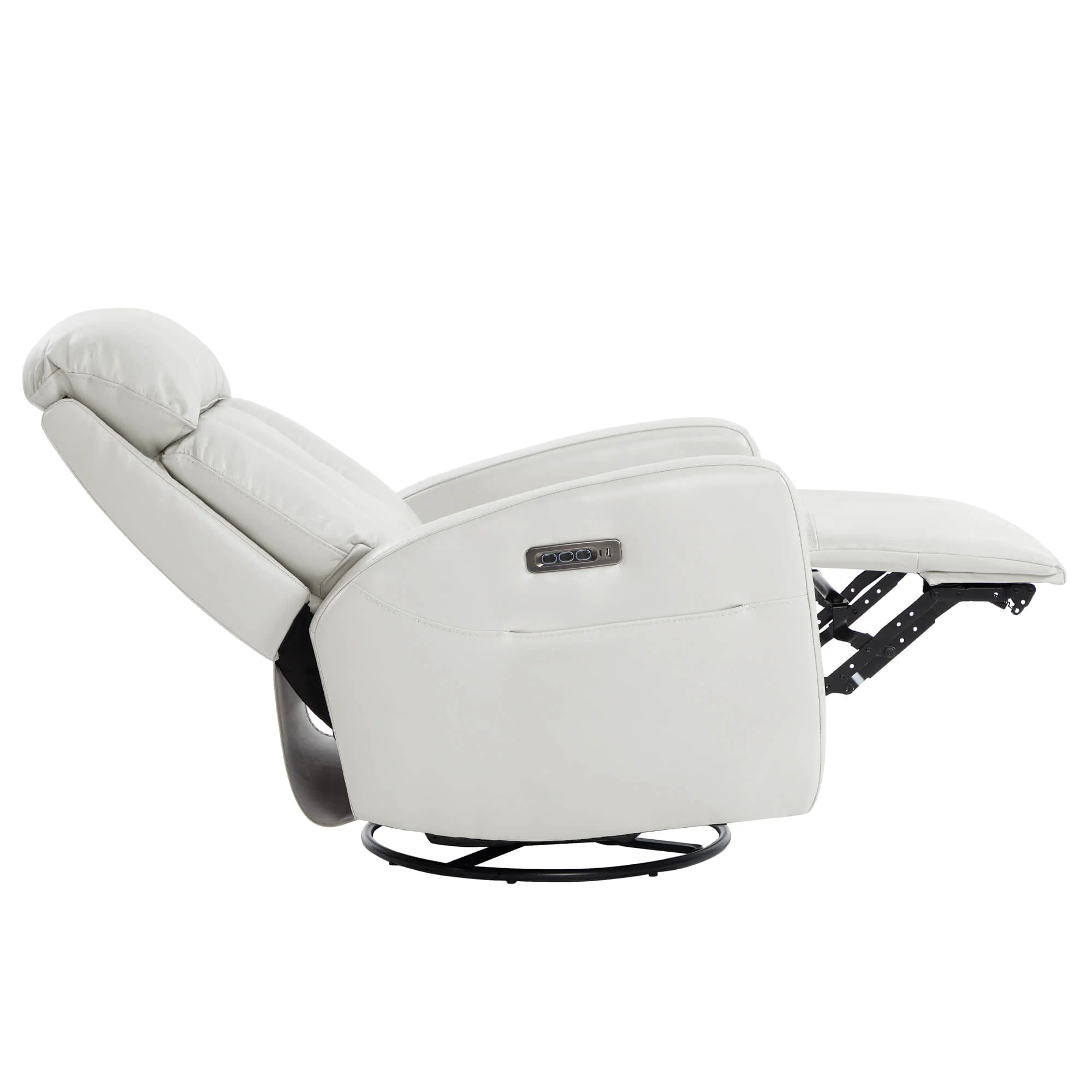 Maxwell Genuine Leather Swivel Glider Recliner with Power Lumbar & Headrest - Image 31