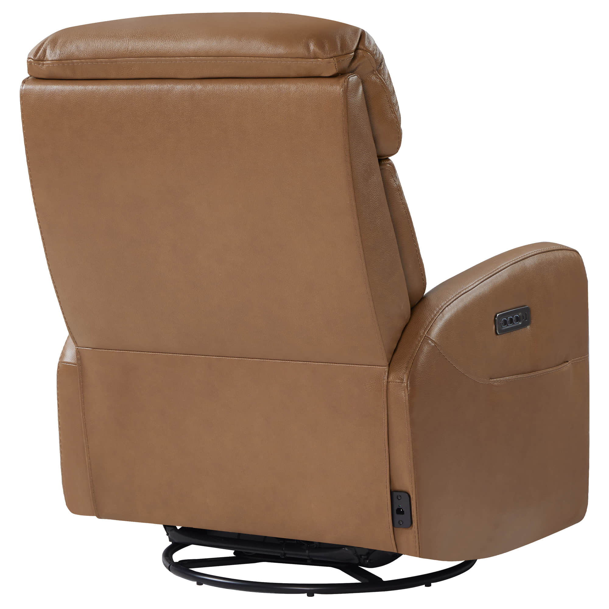 Maxwell Genuine Leather Swivel Glider Recliner with Power Lumbar & Headrest - Image 35