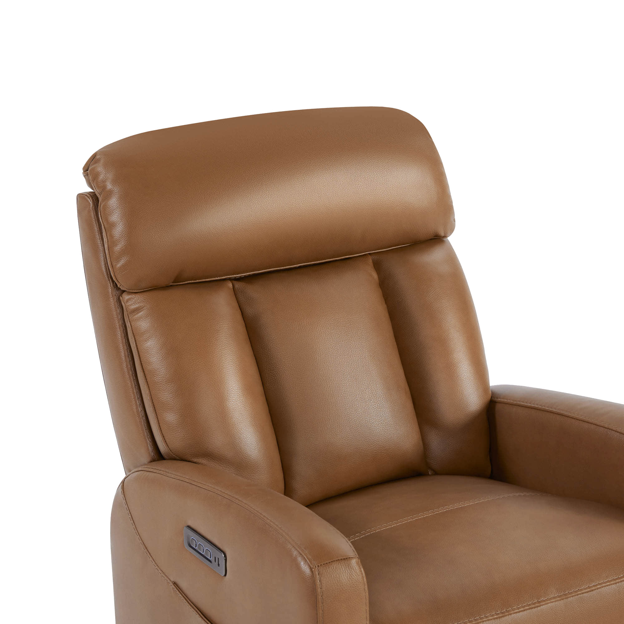 Maxwell Genuine Leather Swivel Glider Recliner with Power Lumbar & Headrest - Image 37