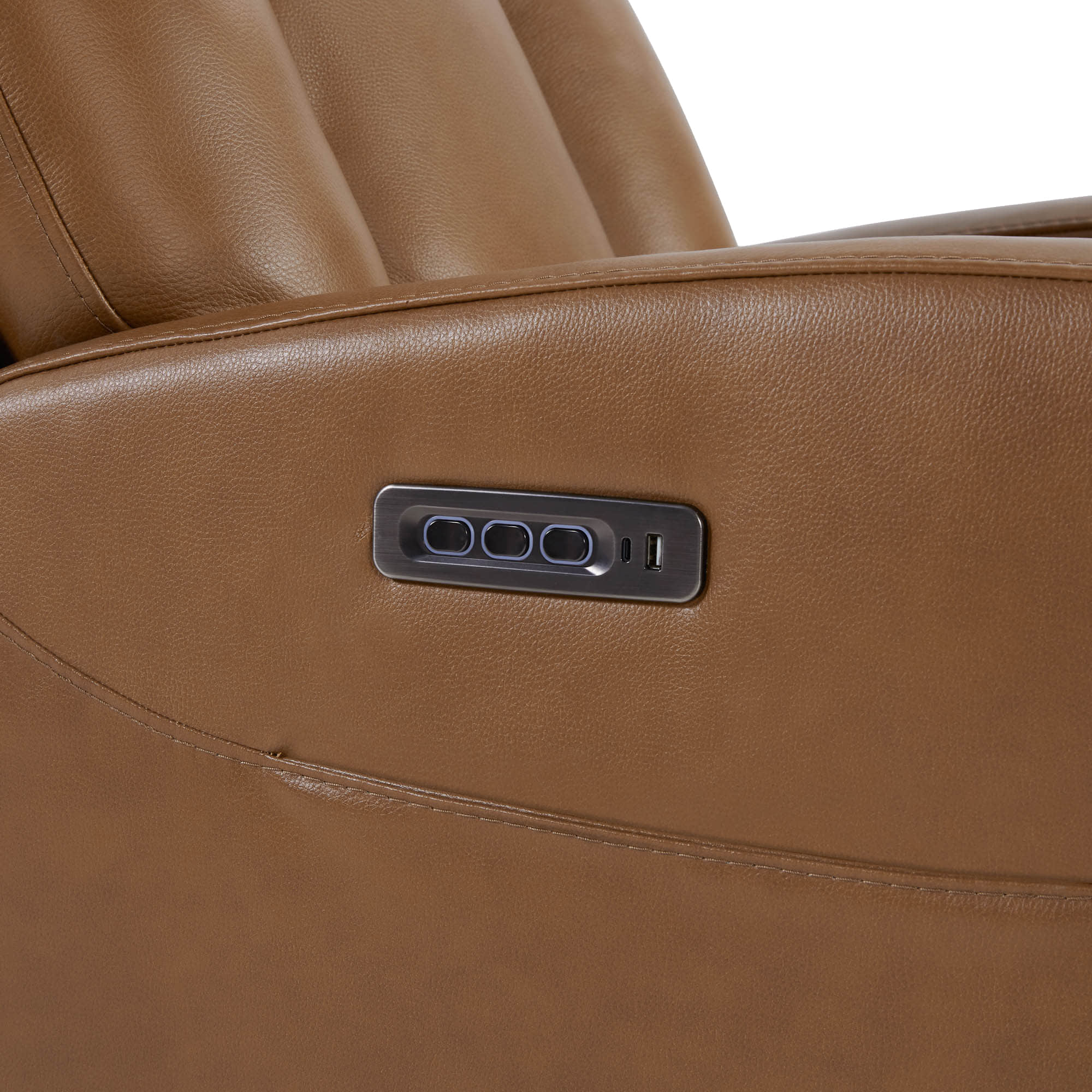 Maxwell Genuine Leather Swivel Glider Recliner with Power Lumbar & Headrest - Image 38