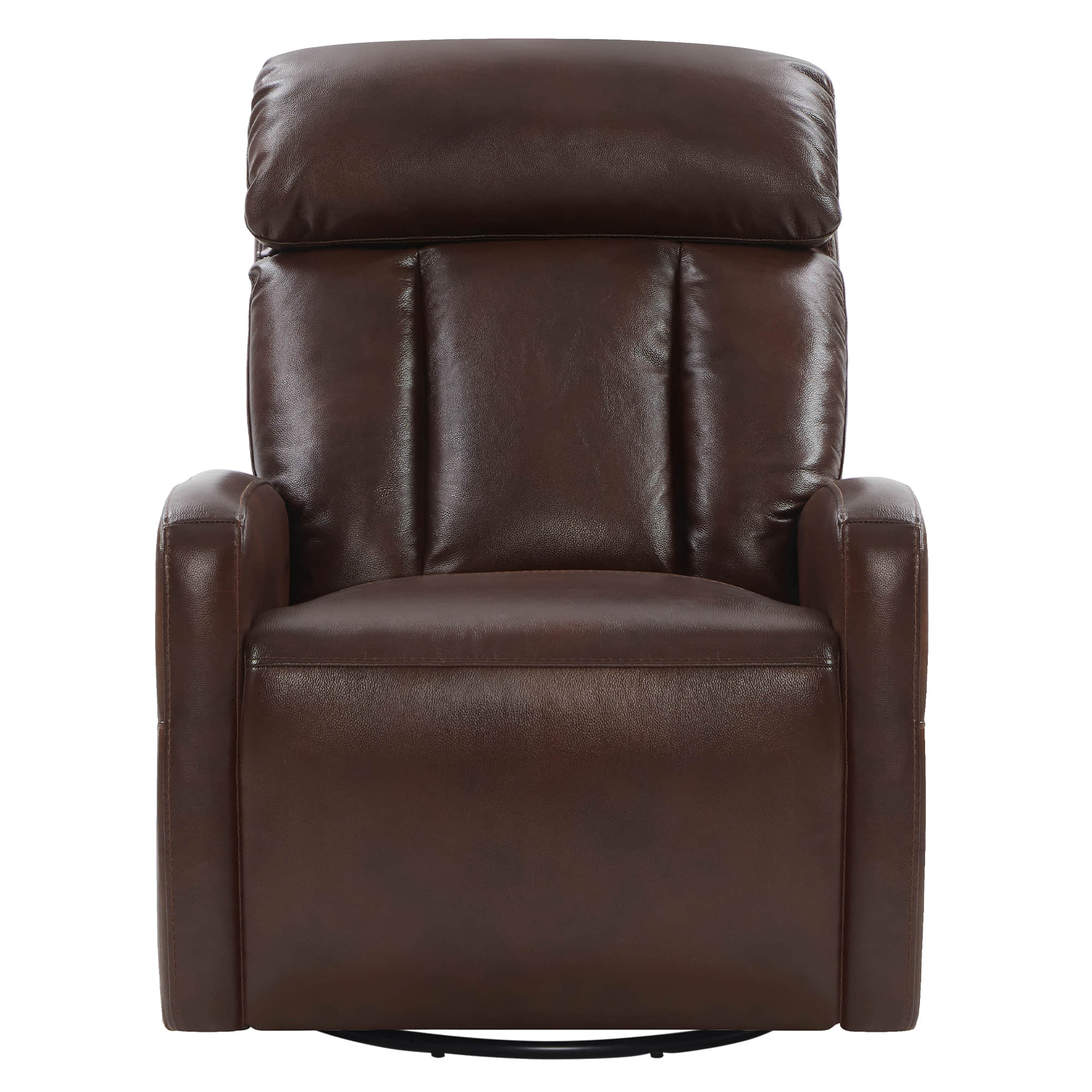 Maxwell Genuine Leather Swivel Glider Recliner with Power Lumbar & Headrest - Image 4