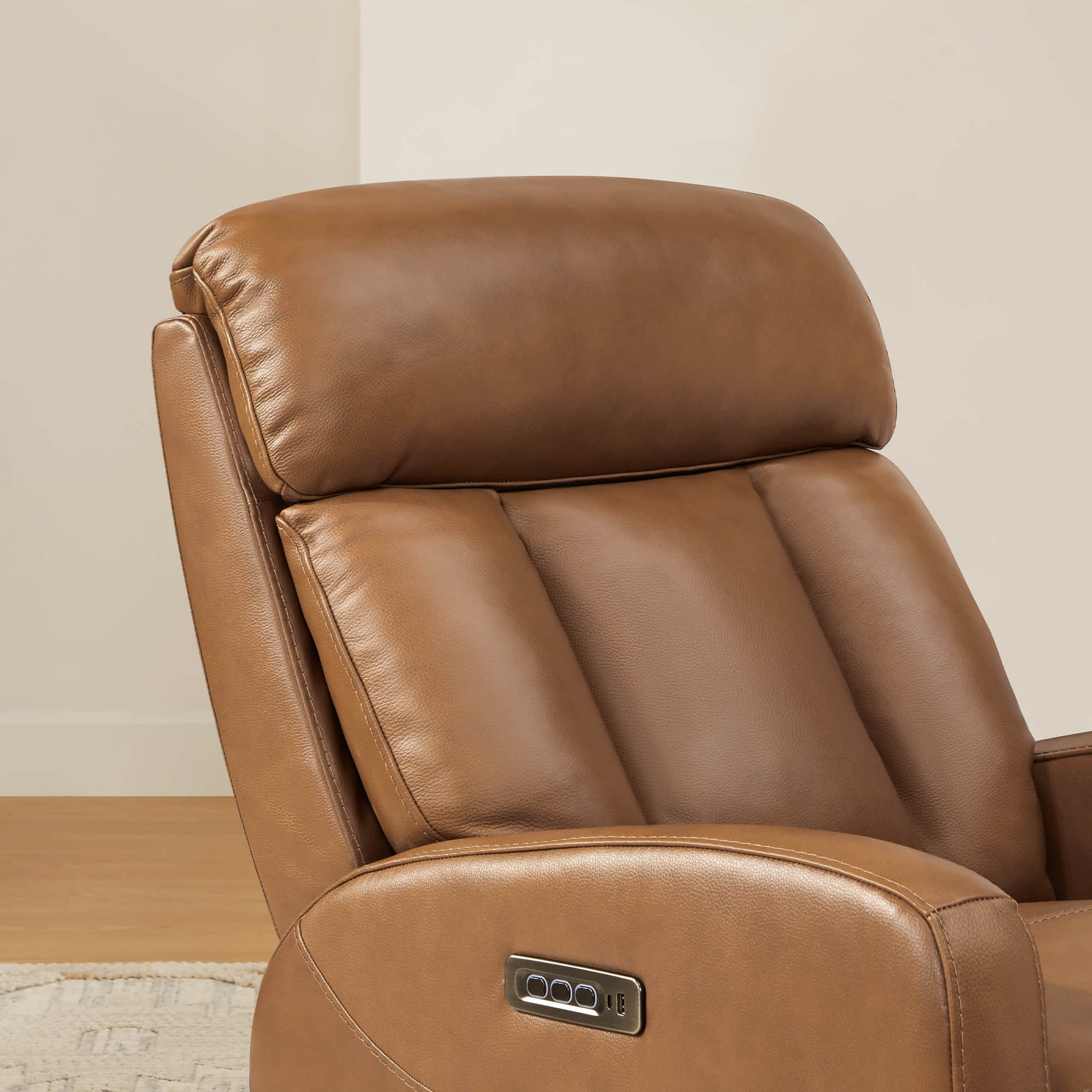 Maxwell Genuine Leather Swivel Glider Recliner with Power Lumbar & Headrest - Image 54