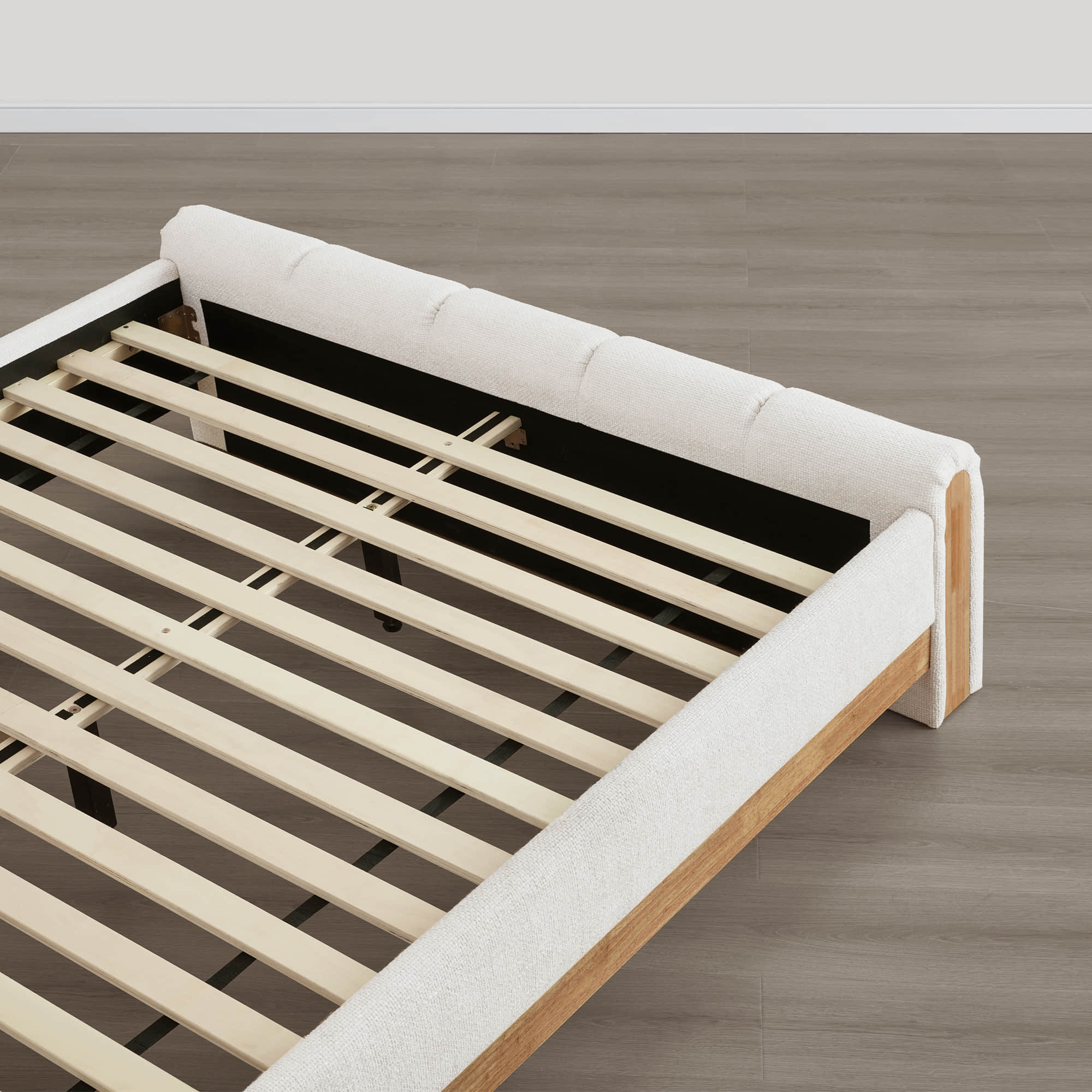 Myron Modern Channel Plush Upholstered Platform Bed - Image 12