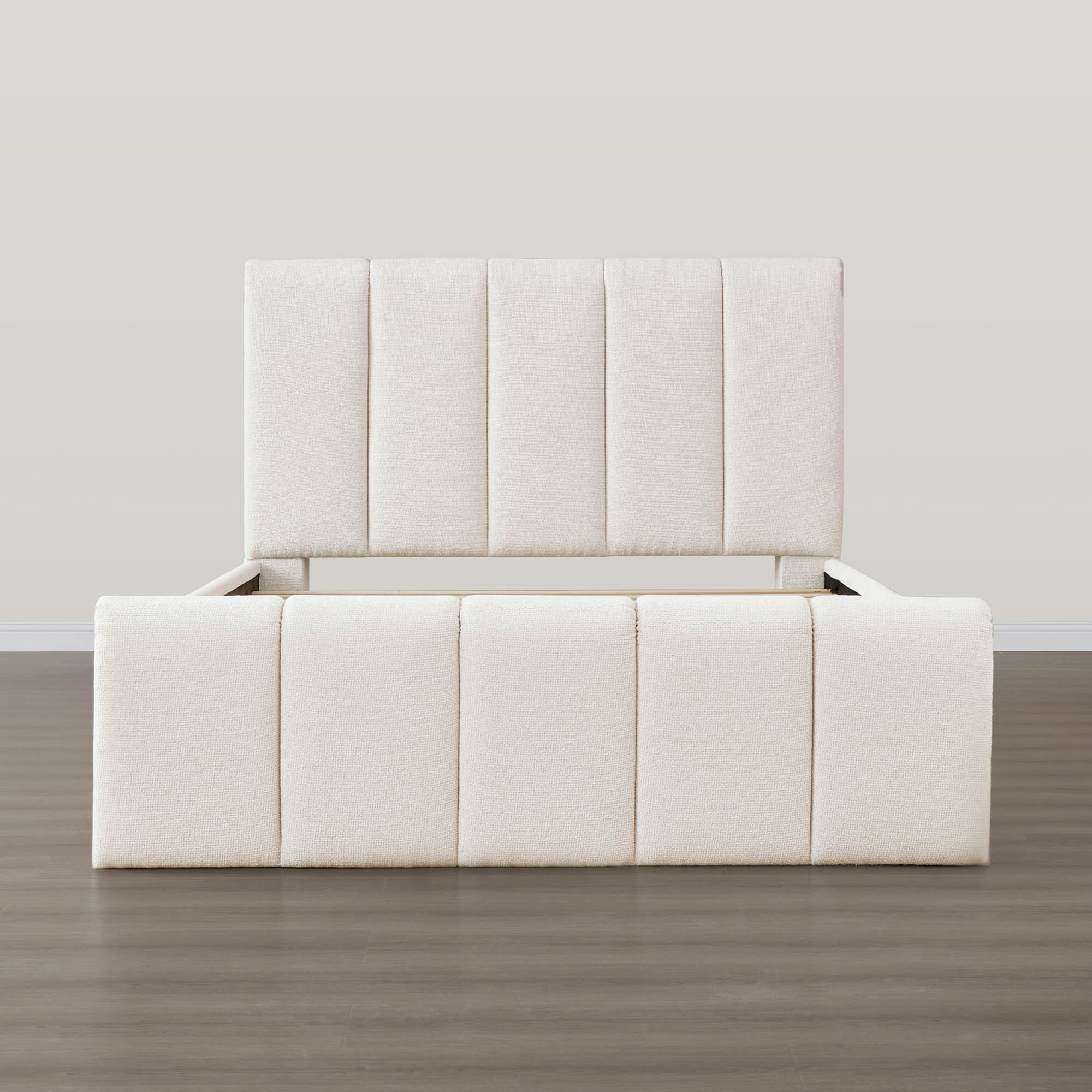 Myron Modern Channel Plush Upholstered Platform Bed - Image 4