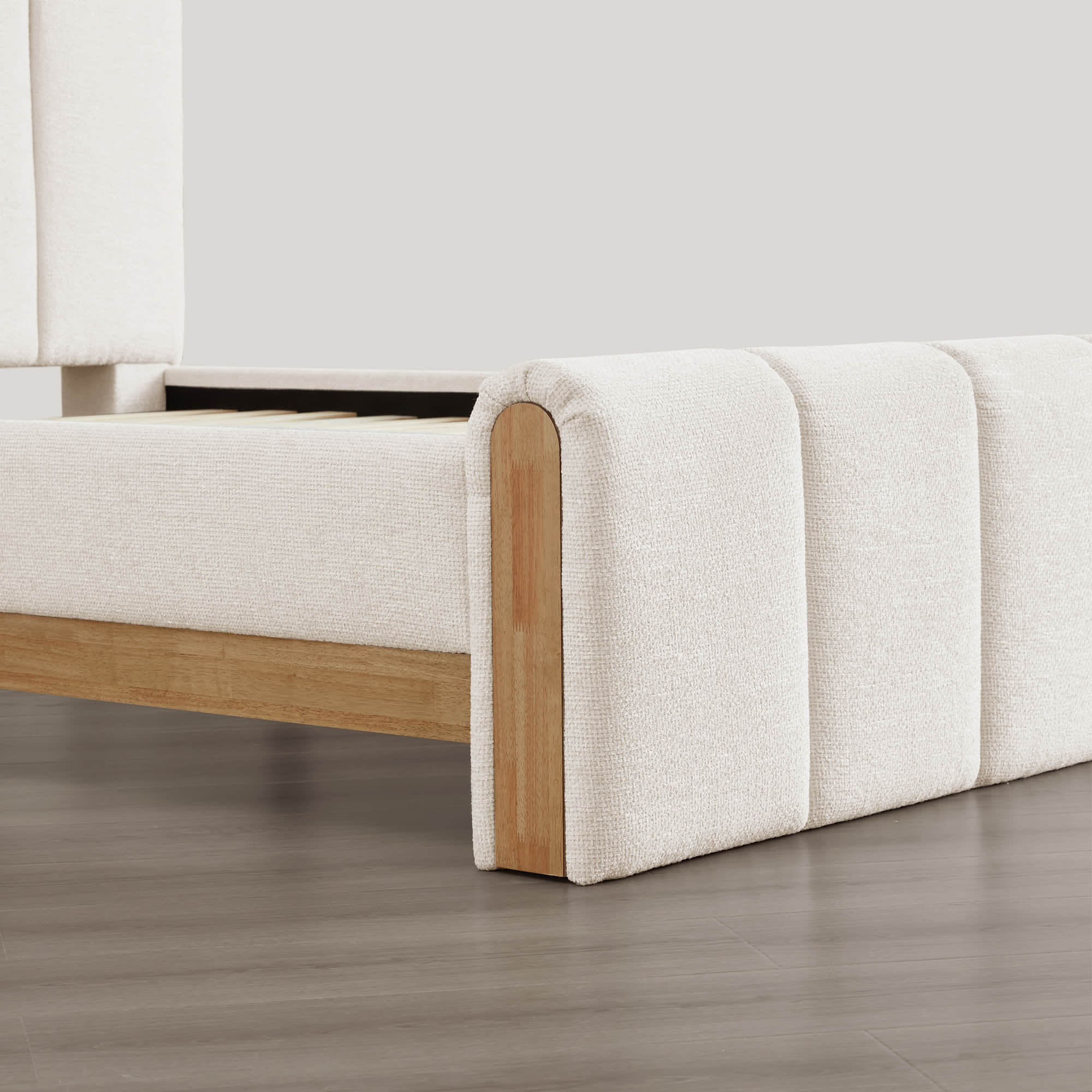 Myron Modern Channel Plush Upholstered Platform Bed - Image 6