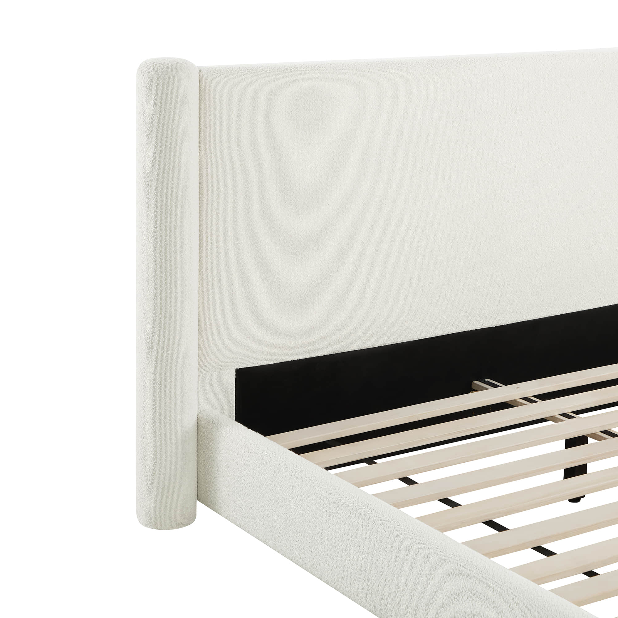 Neta Modern Boucle Upholstered Platform Bed, Full & Queen Sizes - Image 13