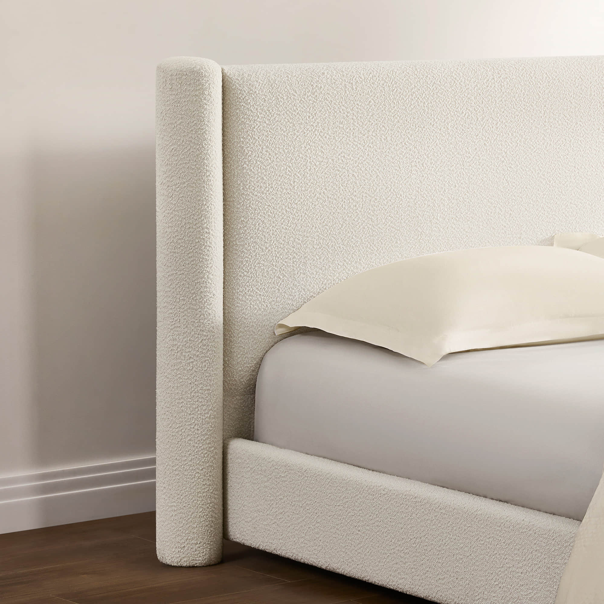 Neta Modern Boucle Upholstered Platform Bed, Full & Queen Sizes - Image 3