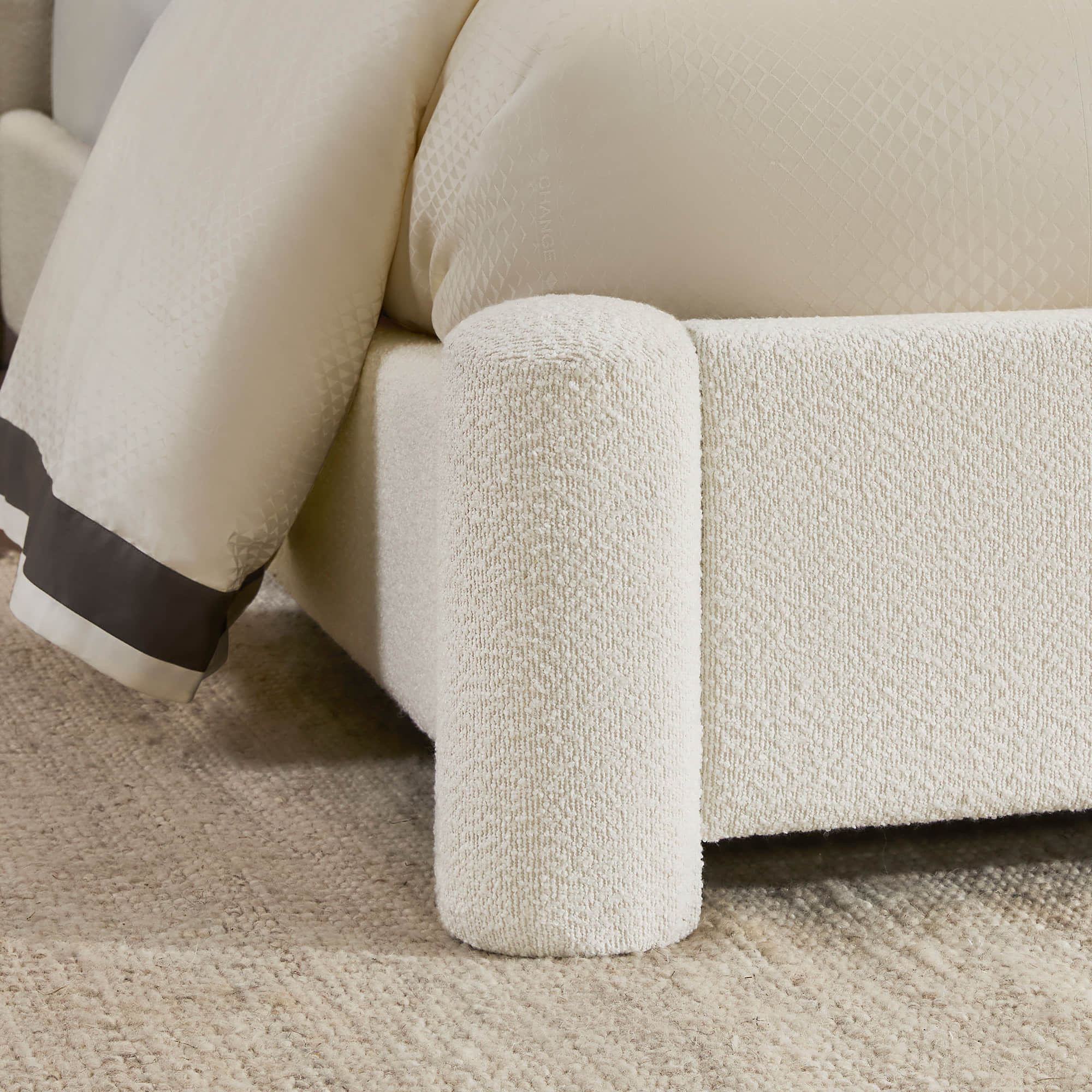 Neta Modern Boucle Upholstered Platform Bed, Full & Queen Sizes - Image 5