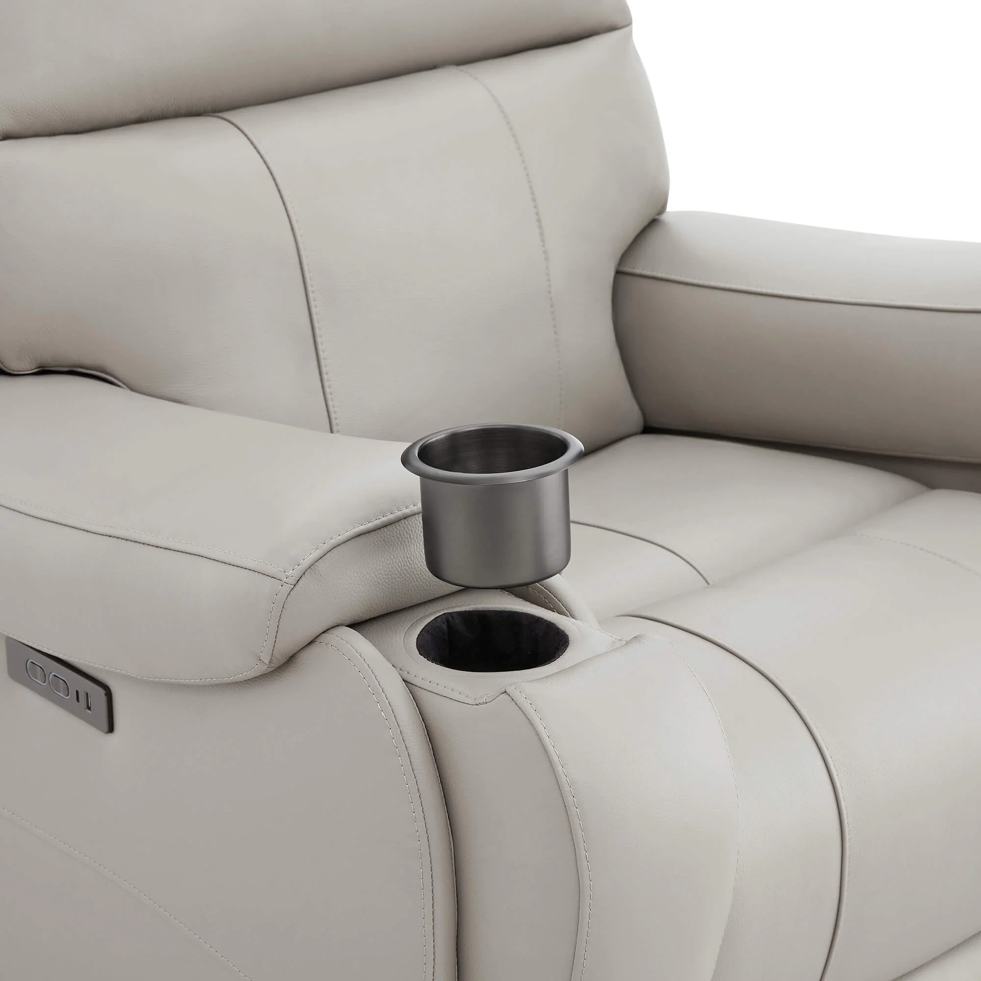 Noah Zero-Gravity Genuine Leather Recliner with Power Headrest - Image 32