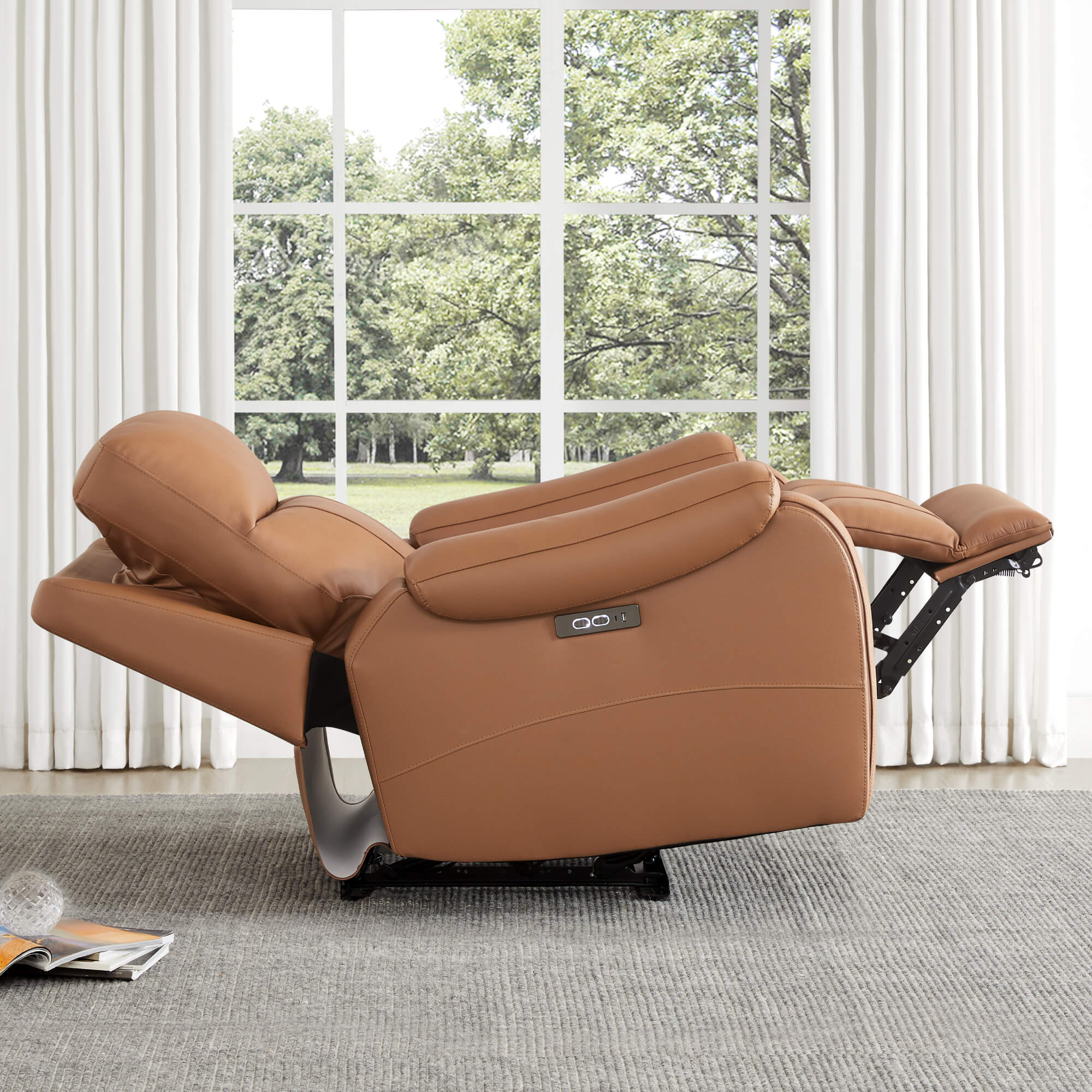 Noah Zero-Gravity Genuine Leather Recliner with Power Headrest - Image 4