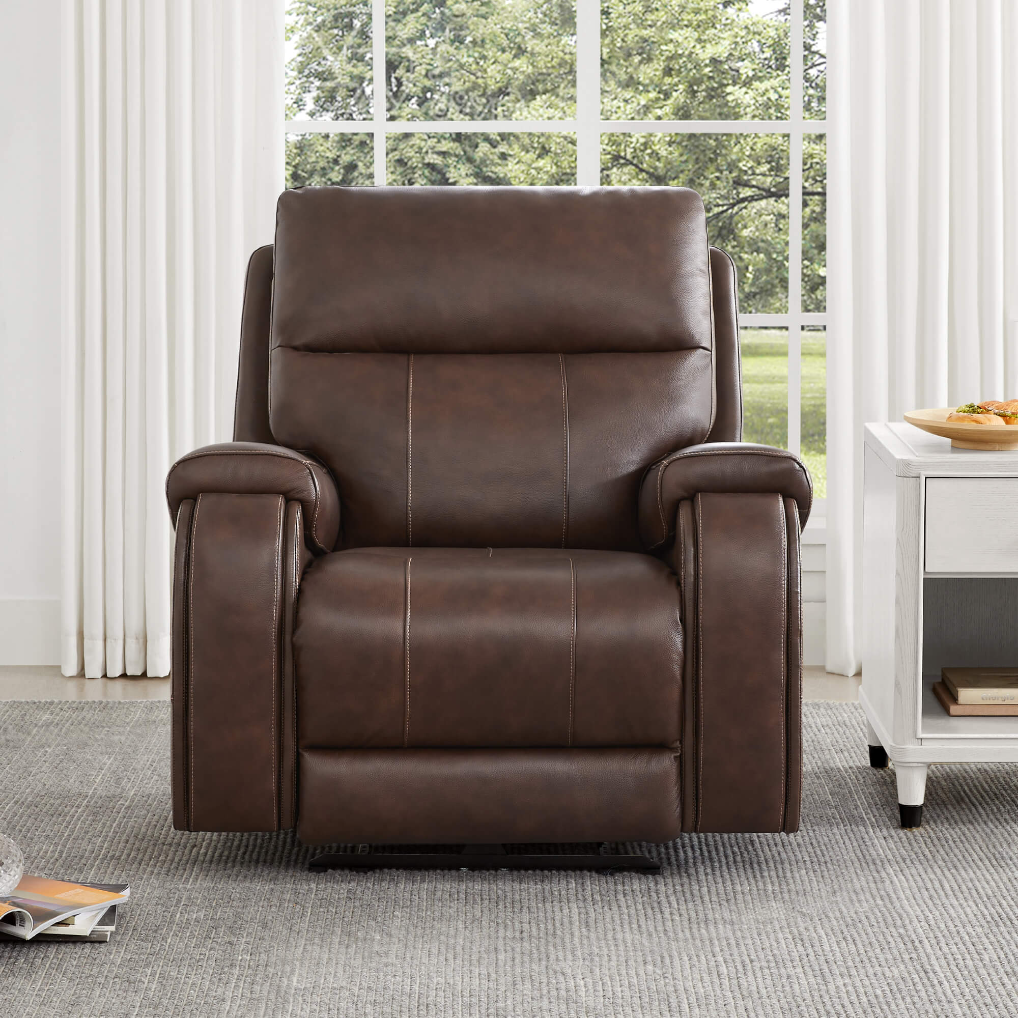 Noah Zero-Gravity Genuine Leather Recliner with Power Headrest - Image 47