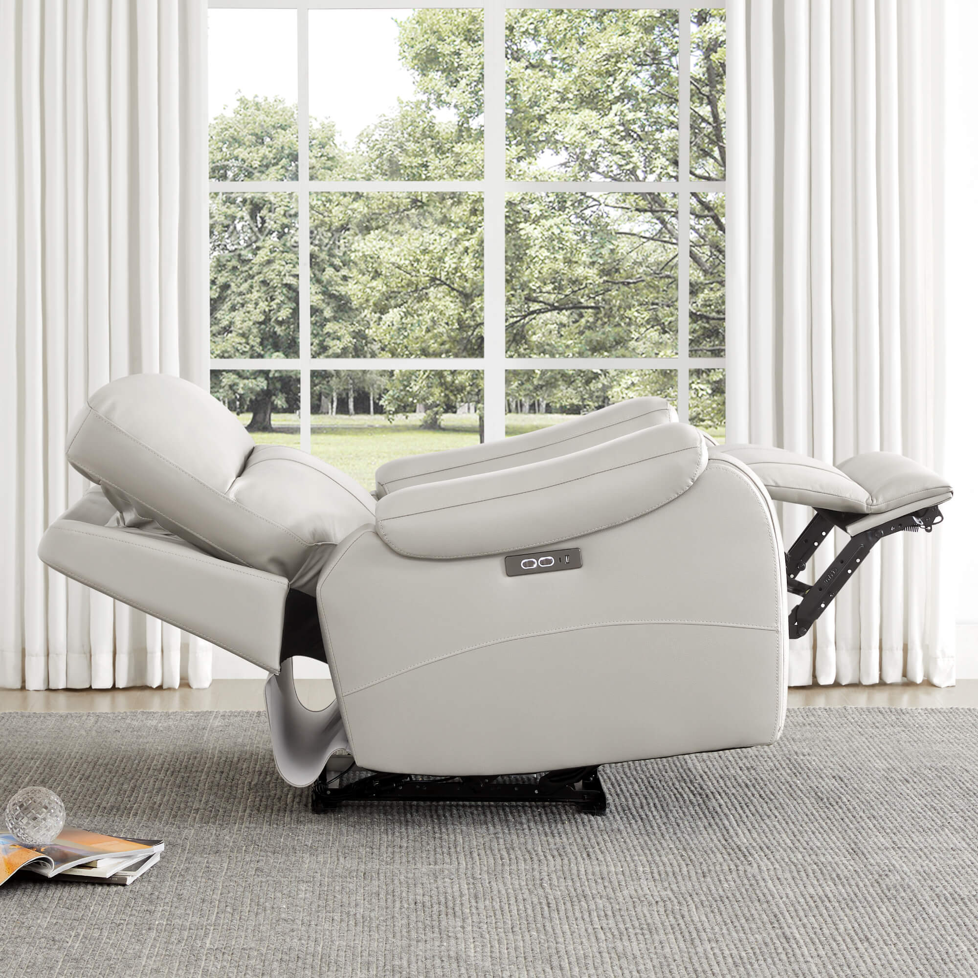 Noah Zero-Gravity Genuine Leather Recliner with Power Headrest - Image 53