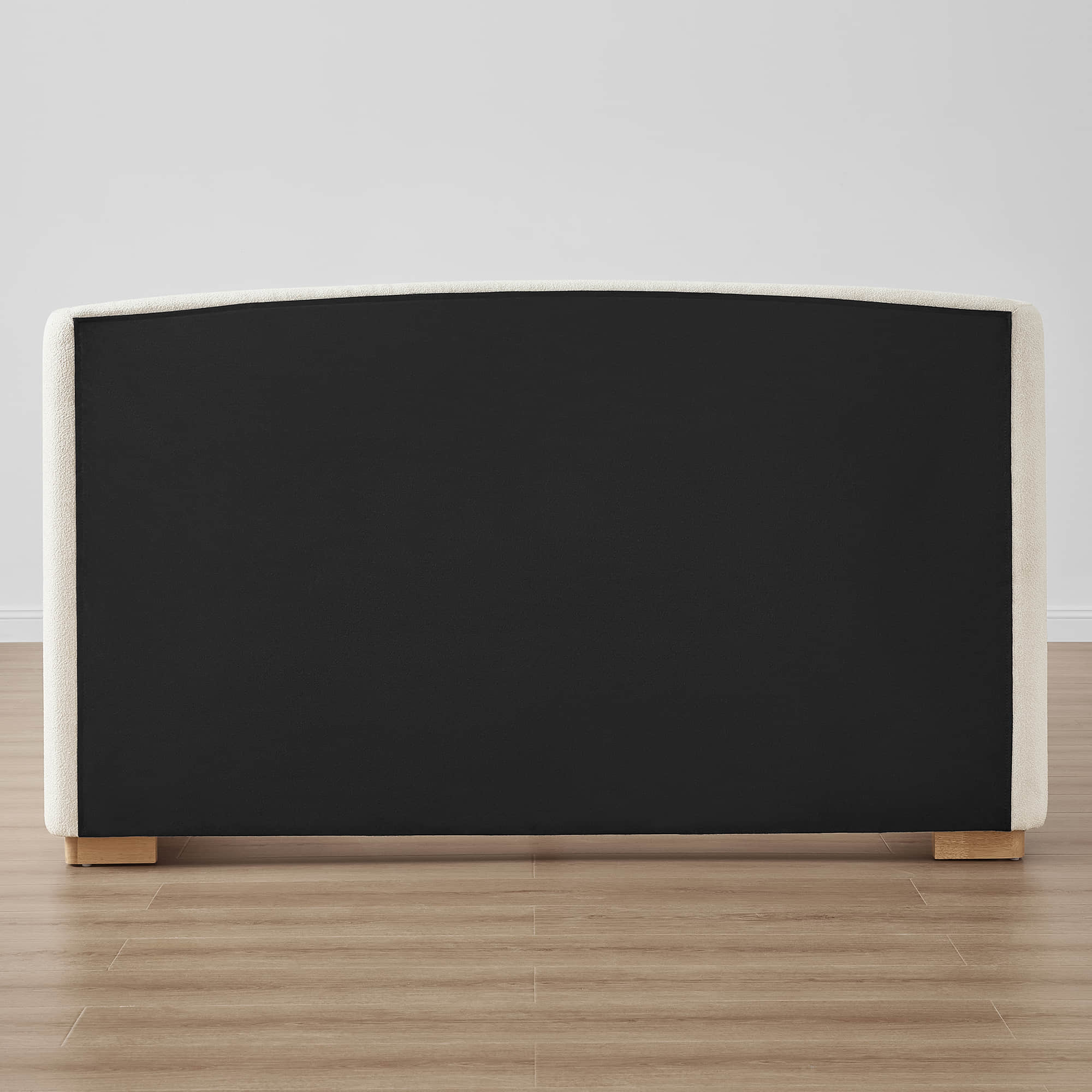 Ron Modern Boucle Upholstered Platform Bed with Solid Wood Base -Queen Size - Image 6