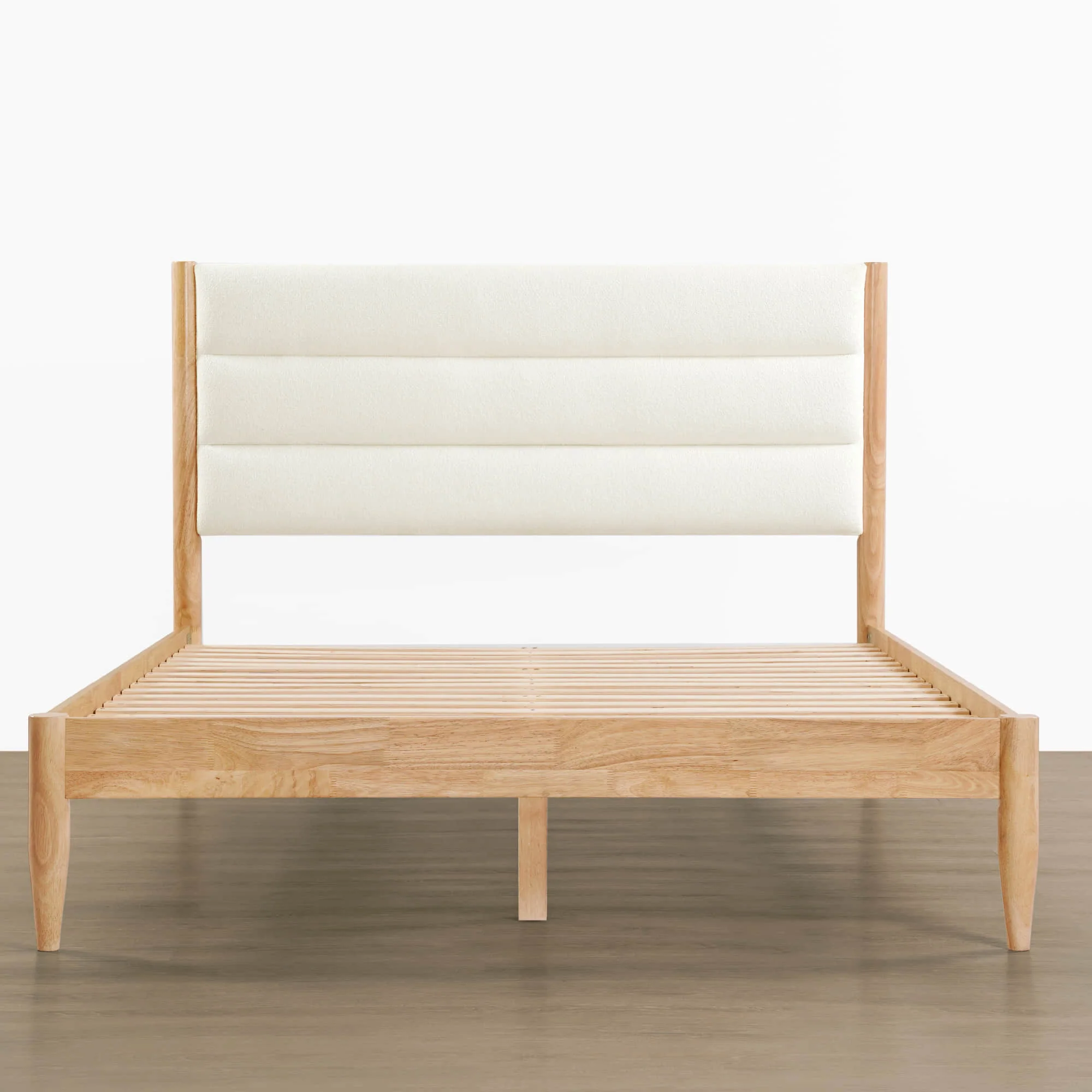 Solace Full Solid Wood Boucle Upholstered Bed - Image 14