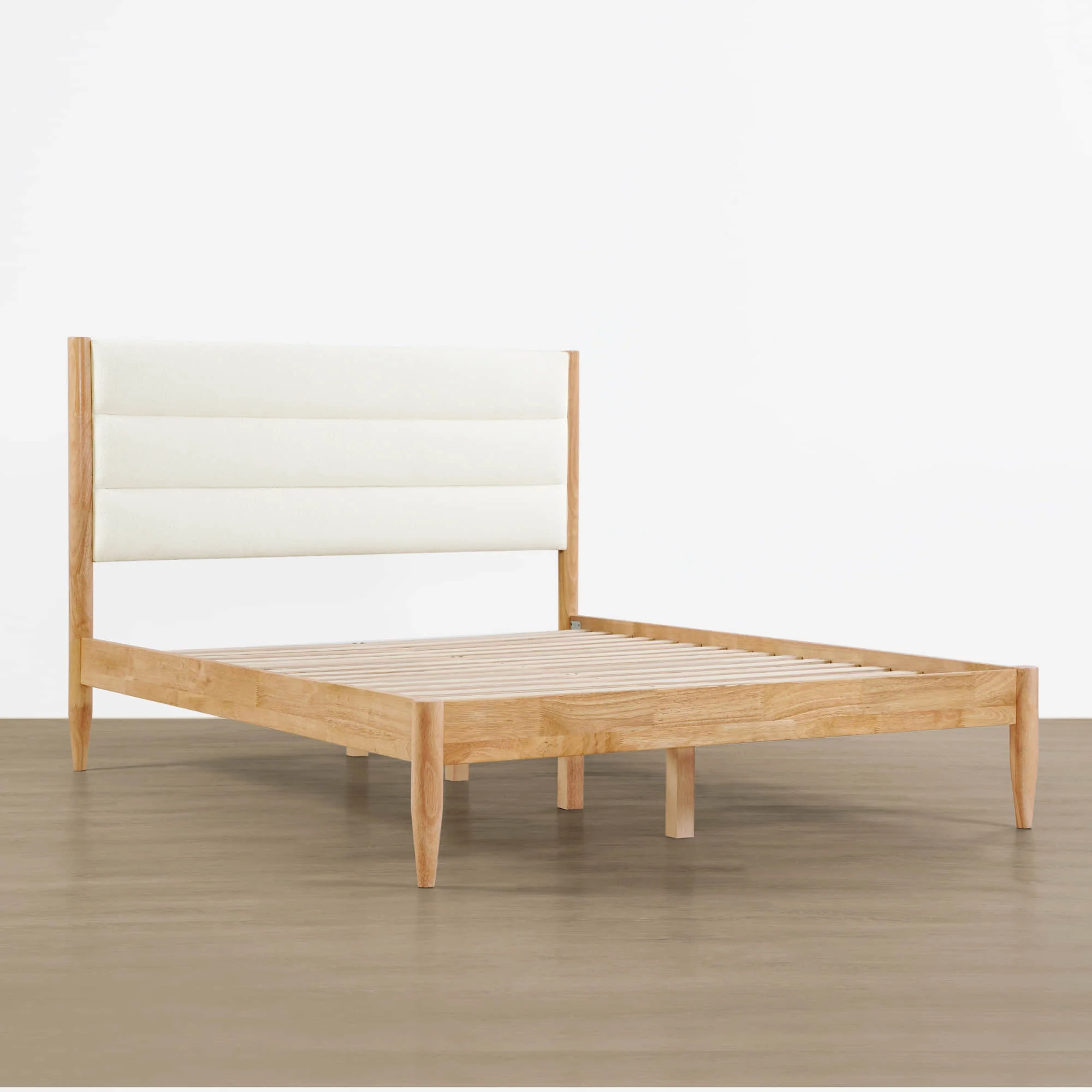 Solace Full Solid Wood Boucle Upholstered Bed - Image 15