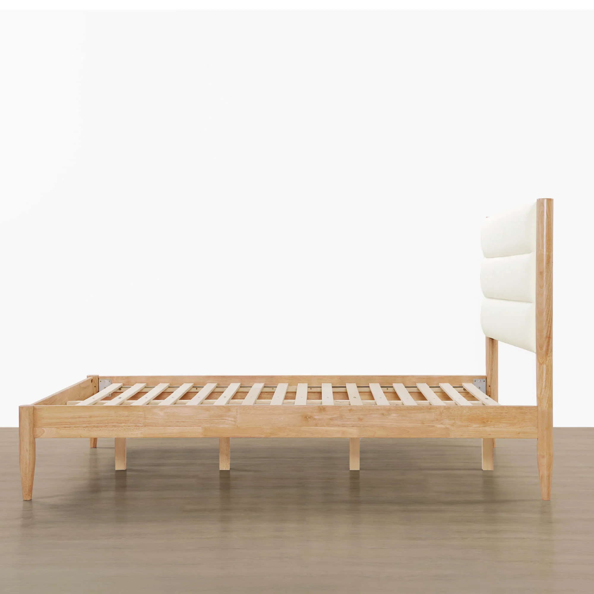 Solace Full Solid Wood Boucle Upholstered Bed - Image 16